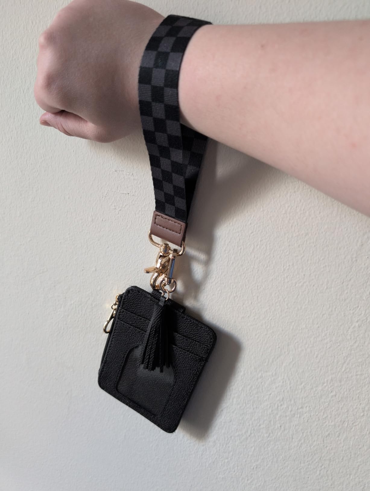Stylish Wristlet Keychain Wallet for Women - Slim Design Credit Card Holder w/ Plenty of Storage incl. Clear ID Window & Zipper Pocket - Easy Carry RFID Blocking Wallet w/ Tassel, Lanyard & Gold Rings customer photo 1