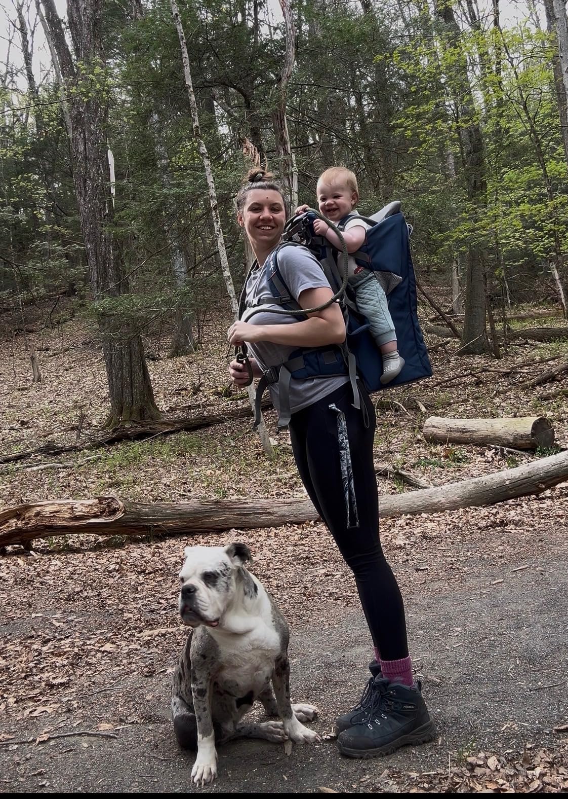 WIPHA Baby Backpack Carrier - Ergonomic Child Carrier Hiking with Sun Canopy, Safe Toddler Hiking Backpack Carrier with Large Storage Space & Insulated Pocket, Adjustable Padded Child Seat, Navy Blue customer photo 1