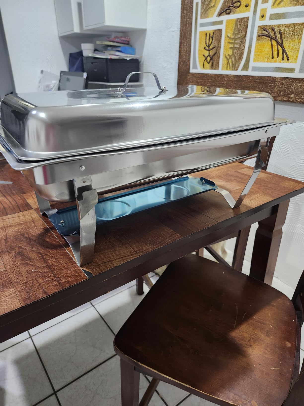 9Qt Chafing Dishes for Buffet 4Pack, 304 Stainless Steel Chafing Dish Buffet Set with Folding Frame, Food Warmers for Parties, Catering Supplies, Warming Trays for buffets Party, Multiple Food Pans customer photo 1