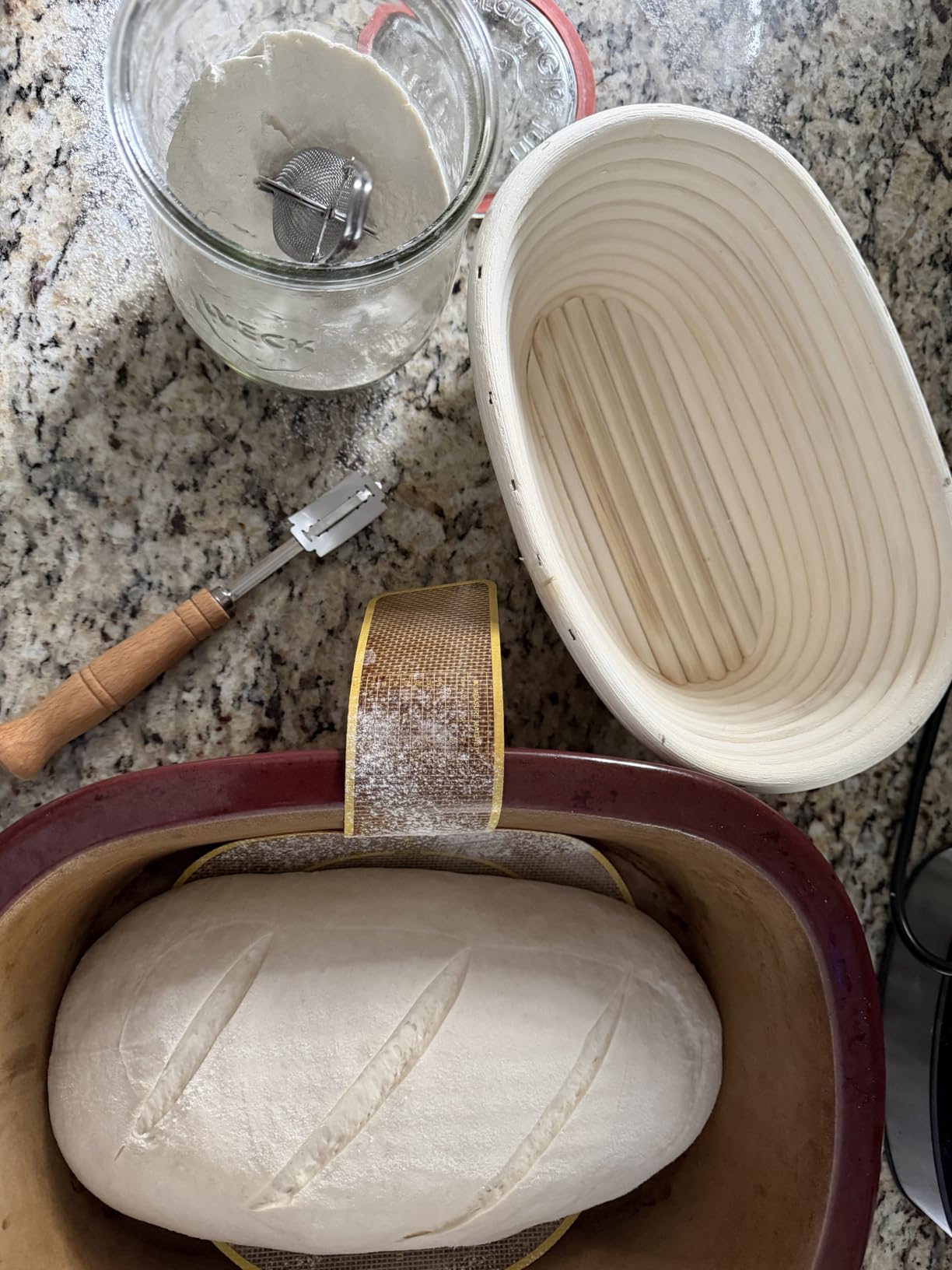 BAVIFY Sourdough Starter Kit, Banneton Bread Proofing Baskets Set | Complete Sourdough Bread Baking Supplies, Beginner Friendly, 9 in Round and 10 in Oval Rattan Banneton & 24 oz Starter Jar customer photo 1