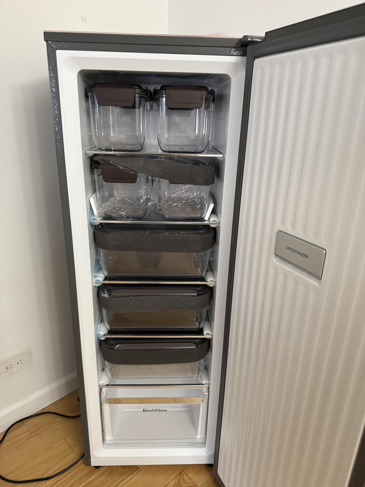 Slim Kimchi Refrigerator w Glass Door -Moonlight Grey- 4.3 cu ft | For Kimchi Storage, Fermentation, Fridge, & Freezer - Sleek & Compact, Precise Temp Control, 7 Containers, Deodorizing Filter customer photo 2