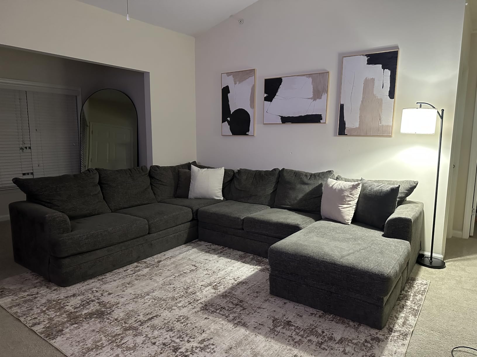 Large Framed Black White Gray Abstract Wall Art for Living Room, 24x36 Inch | 3 Piece, Canvas prints, Modern artwork, Minimalist, Grey, Dining room wall decor, Home office pictures, Hallway paintings customer photo 1