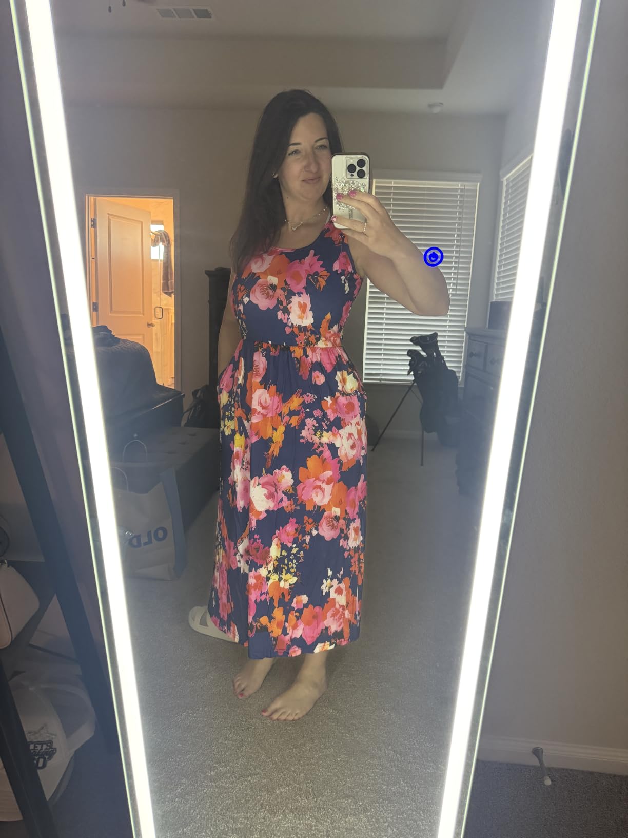 WIHOLL Summer Dresses for Women Flowy Casual Midi Dress Beach Vacation Sundresses with Pockets customer photo 2