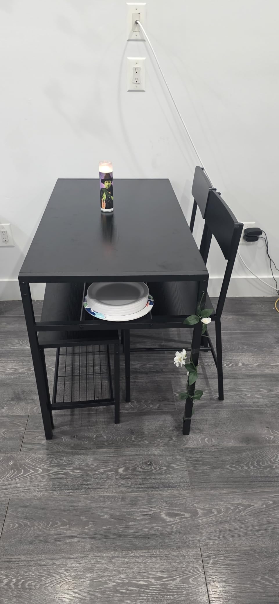 Shintenchi Kitchen Table Chairs Set of 4 with Bench and Chairs, Dark Walnut customer photo 1