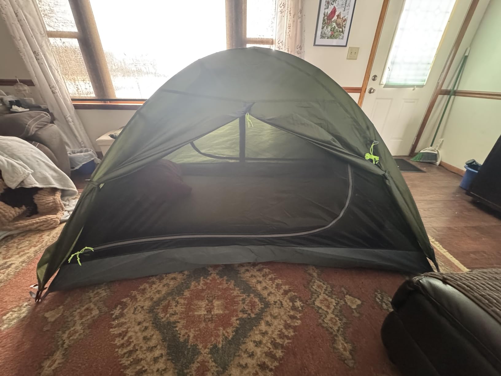 Night Cat 2-Persons Backpacking Tent: Waterproof Lightweight Camping Tent for Two People Hiking Outdoor Mountain with Aluminum Poles and Rainfly Green customer photo 2