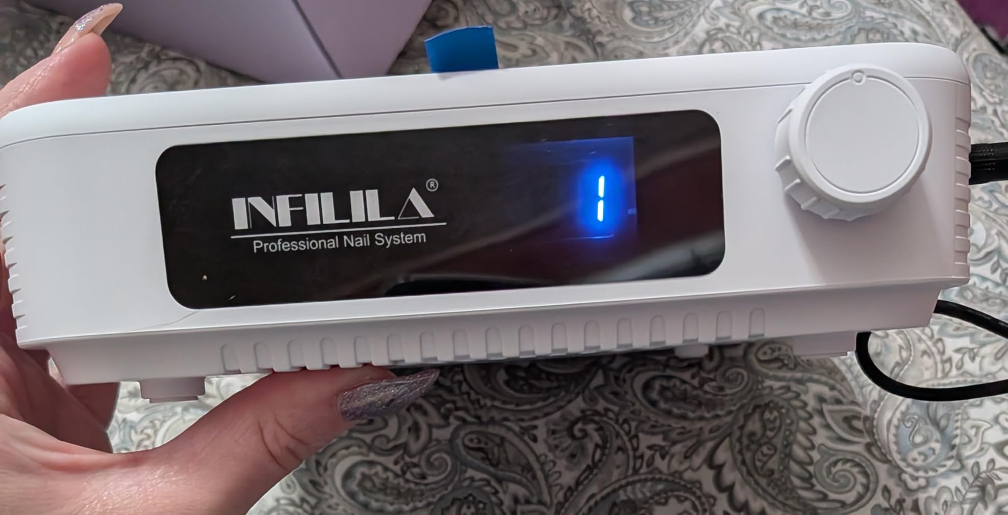NXJ INFILILA Nail Dust Collector,4500RPM Powerful Dust Collector Nail Tech | Professional Nail Fan/Vacuum/Vent Dust Collector,Reusable Filter,Quiet,45 Strong Suction Modes,Led Display,Home Salon Use customer photo 2