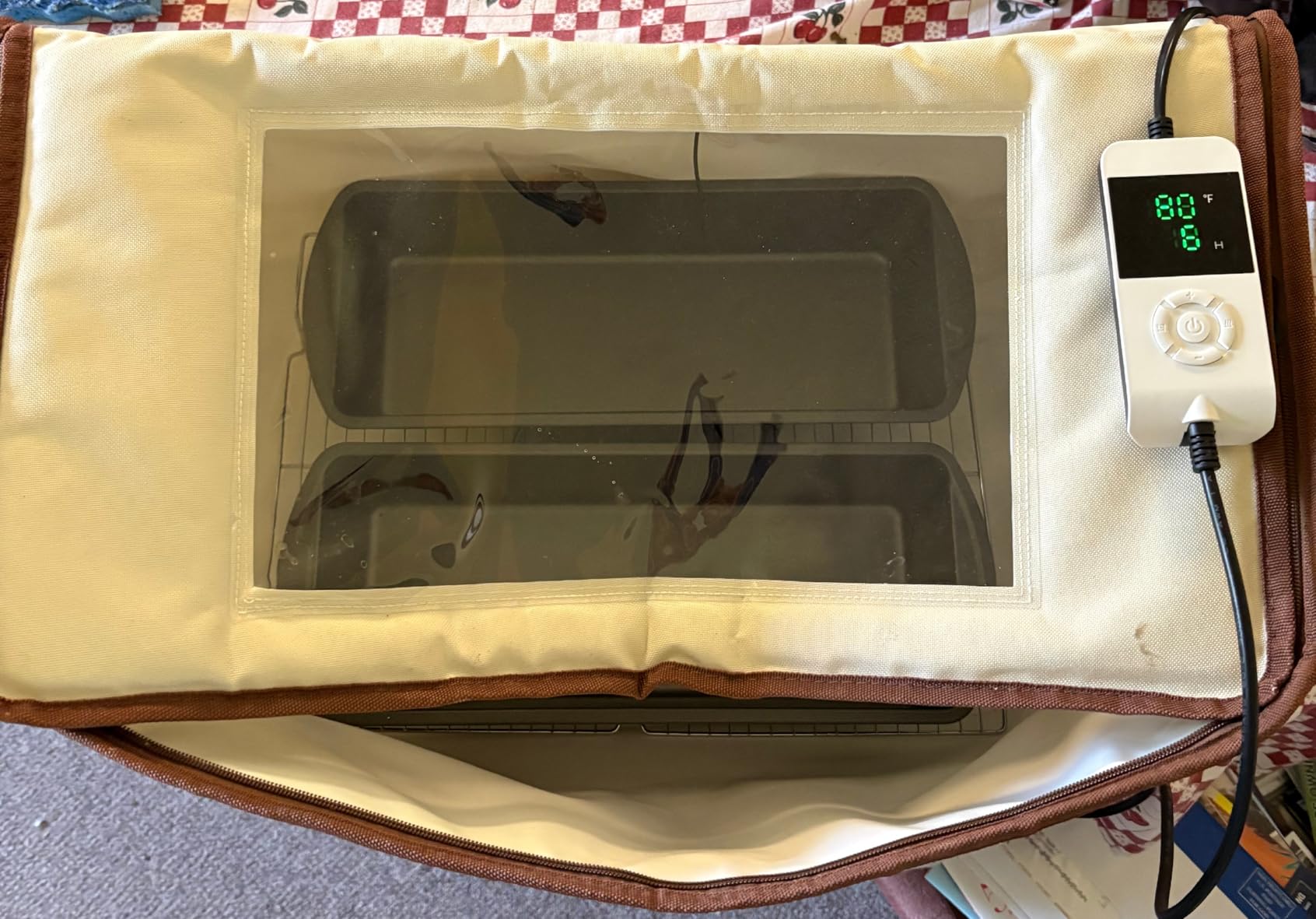 Bread Proofing Box with Heater 50-130°F 3-Sided Heat 24H Timer | Foldable heated fermentation box maintains 50-130°F with 3-sided heat for sourdough starter, pizza dough, yogurt and more customer photo 2