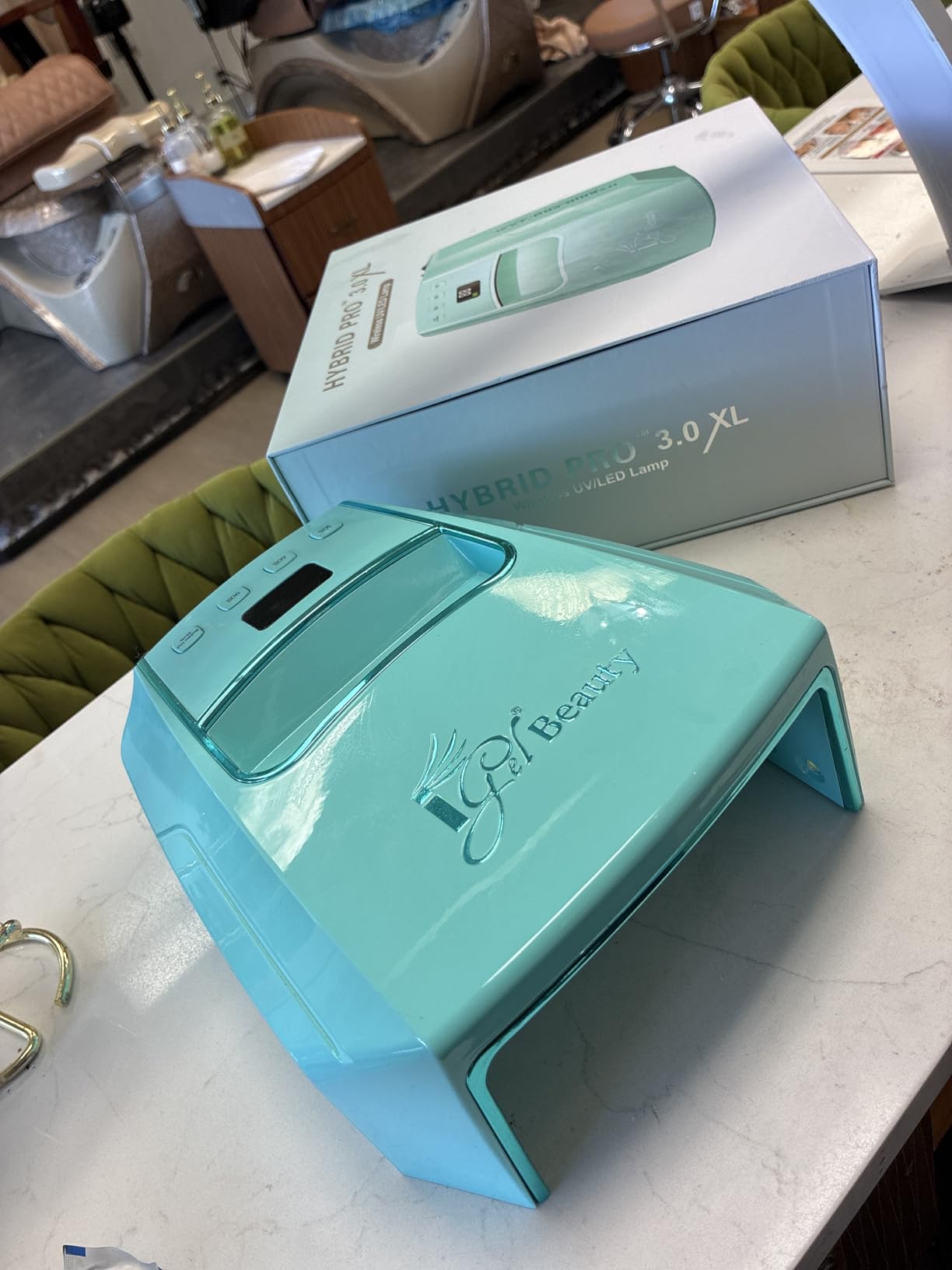 iGel Beauty Hybrid PRO 3.0 XL UV/LED Nail Lamp - Wireless Rechargeable 48W Nail Dryer, Extra Wide Full-Hand Curing, 9000mAh Battery, Smart Timer & Builder Gel Mode, Cordless Professional Lamp customer photo 2