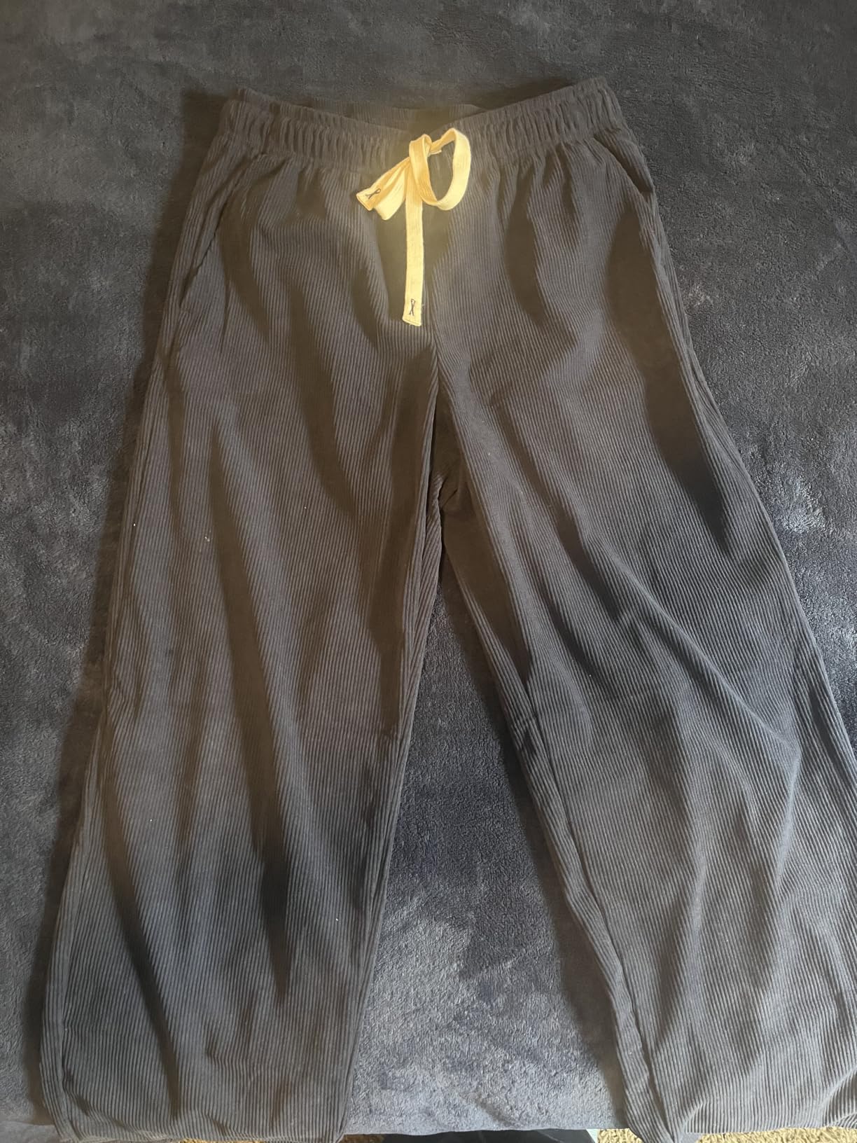 JMIERR Mens Corduroy Pants Wide Leg Baggy Sweatpants | Loose Fit Joggers, Elastic Waist Drawstring, Casual Sweatpants, Vintage Pants, Fall Winter Fashion, Streetwear customer photo 1