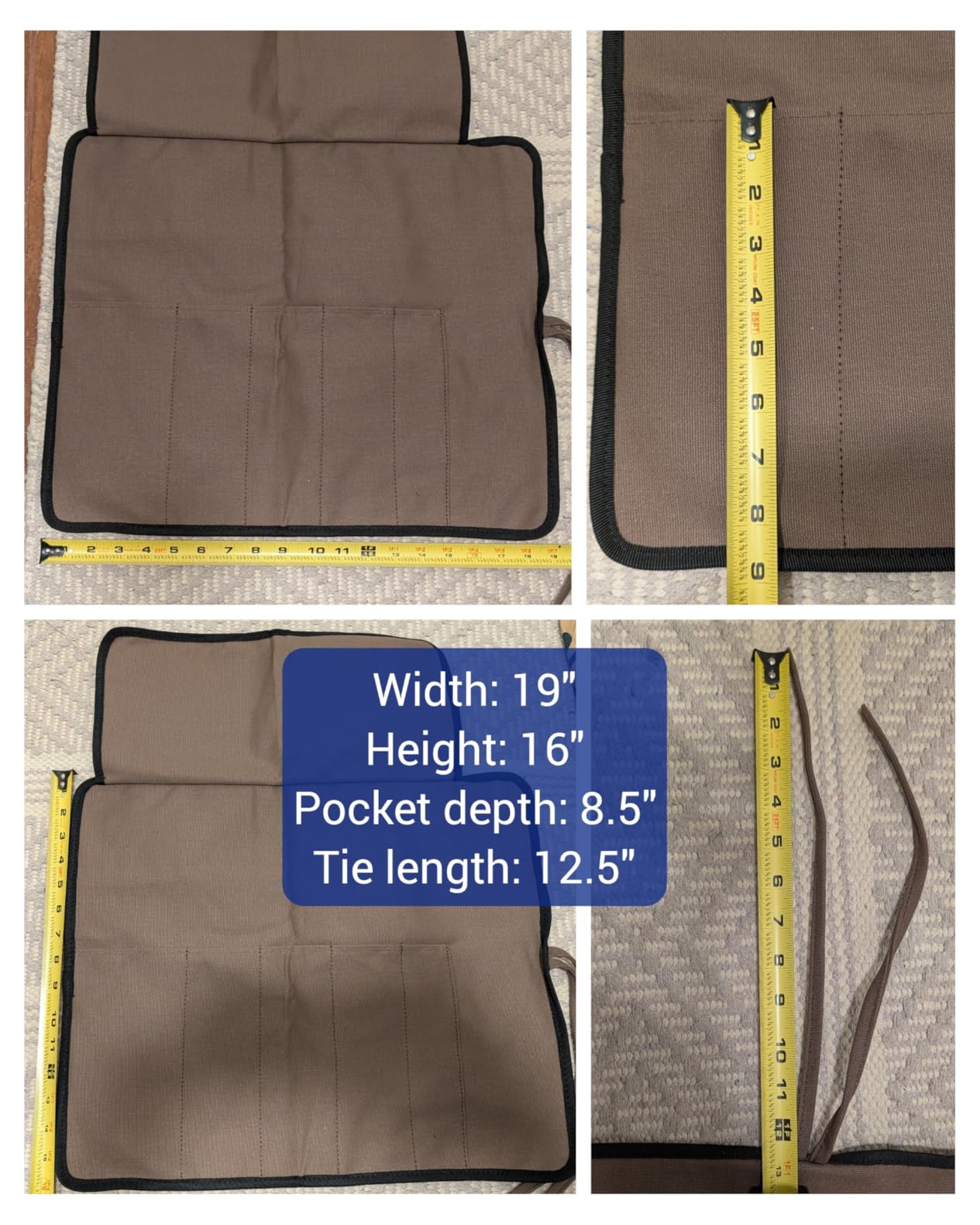 VRUIFA Chef's Knife Roll Bag, Portable Canvas Cases, Chef Bag With 5 Slots Pockets Can Hold Kitchen Knife Tools Up To 15 Inch customer photo 1