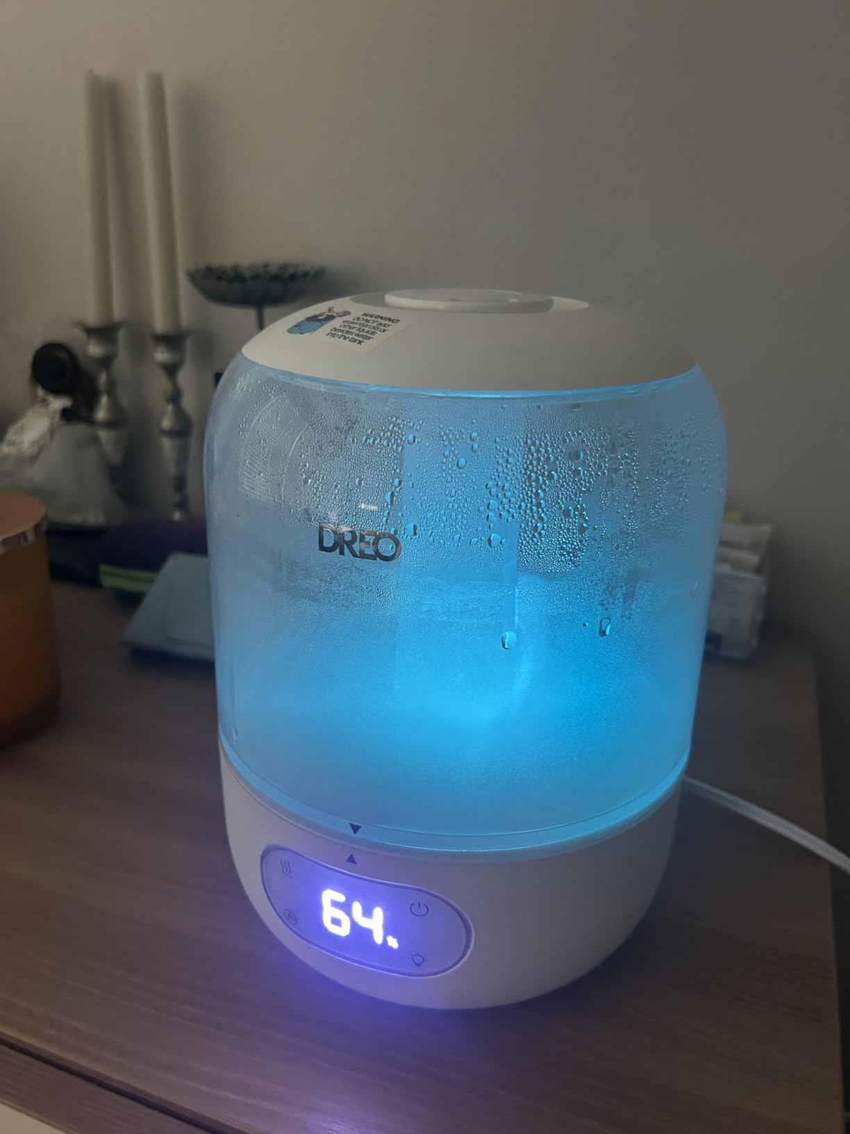 DREO Humidifiers for Bedroom, 3L Top Fill 30H & 26dB Quiet Runtime for Large Room, Cool Mist Ultrasonic Humidifier with Humidity Sensor, Night Light for Home, Baby, Nursery, Plants, New Edition customer photo 1