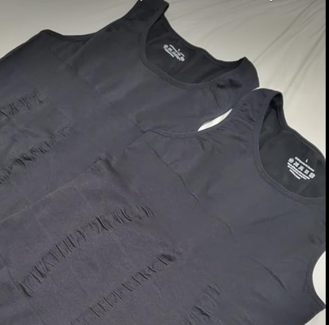 3 Pack Compression Shirt Men Body Shaper Vest Workout Tank Top customer photo 2