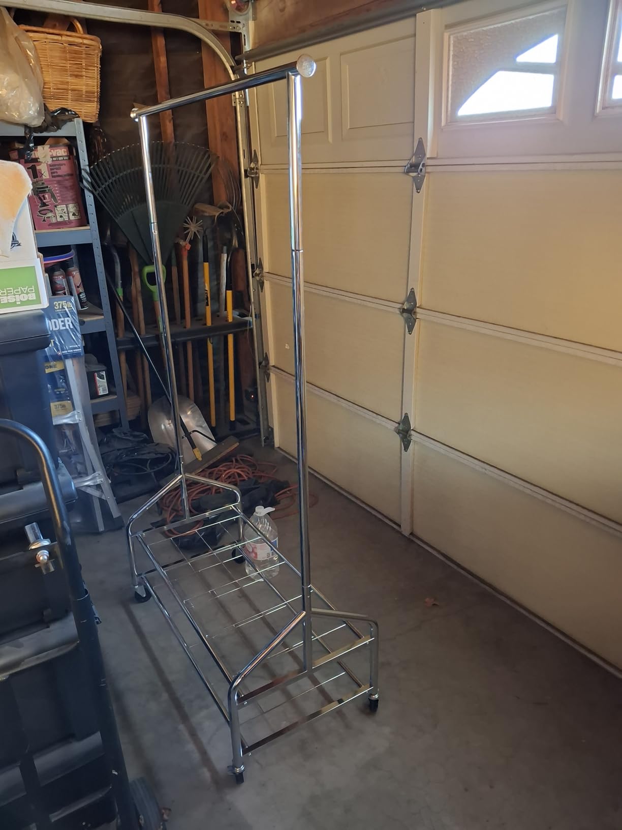 Heavy Duty Clothes Rack, Rolling Clothing Rack Load 650 LBS for Hanging Clothes with 2 Sturdy Shelves, Metal Garment Rack with Wheels for Bedroom, Laundry Room, Retail Store, Silver customer photo 2