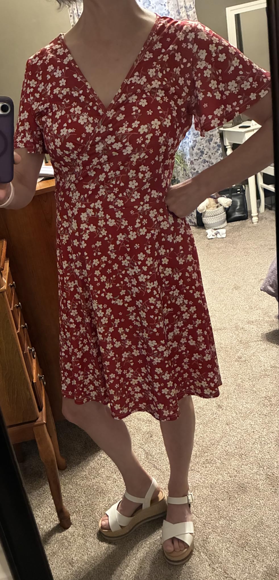 RUMIA Women Casual Dresses Wrap V Neck Dress A-Line Summer Sundress Fashion customer photo 2