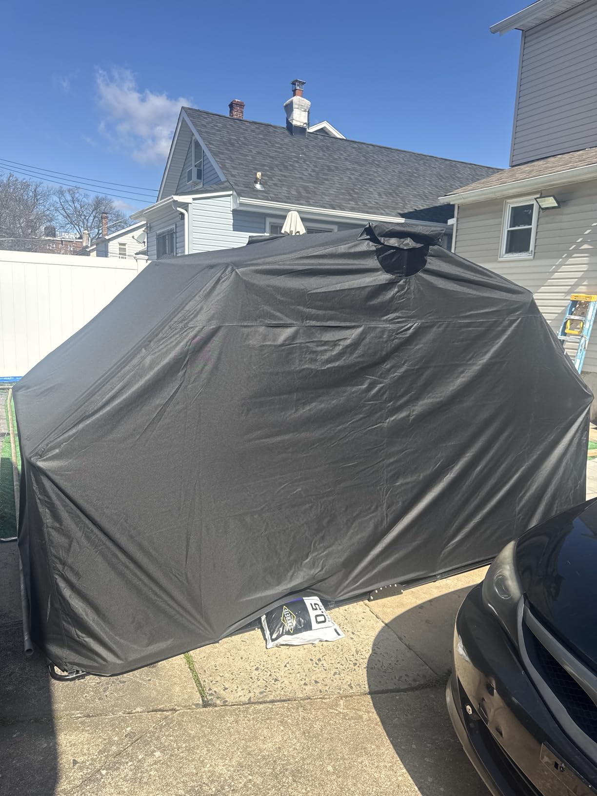 Motorcycle Storage Shelter Shed 4.5x11FT Motorcycle Garage Tent | 600D Oxford Fabric Cover, UV Cut, 2000mm Waterproof, 22mm T0.8mm Sturdy Metal Frame Motorcycle Tent with Breathable Window customer photo 2