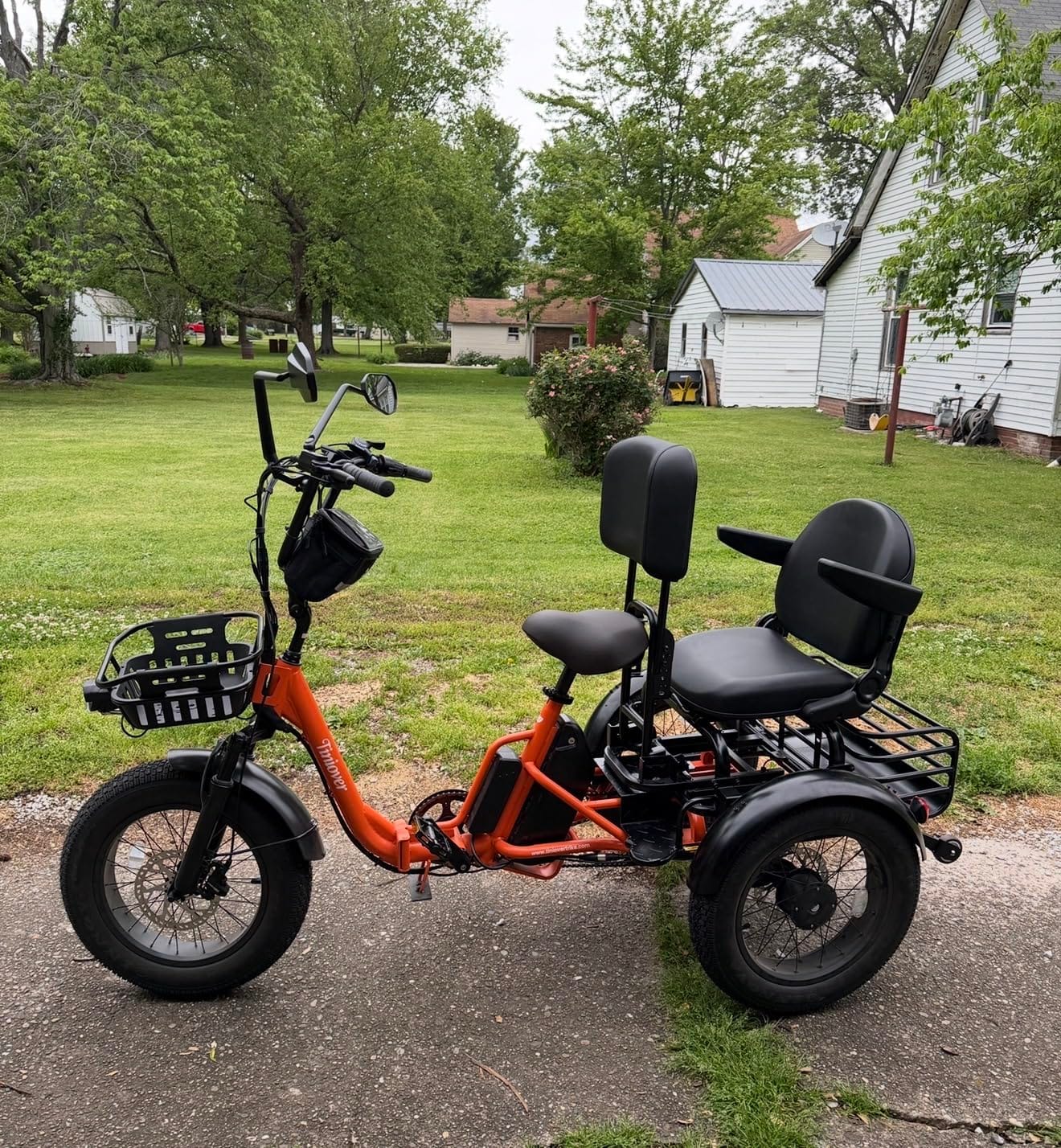 Folding Electric Tricycle for Adults 2 Seater, 20MPH 100 Miles 4