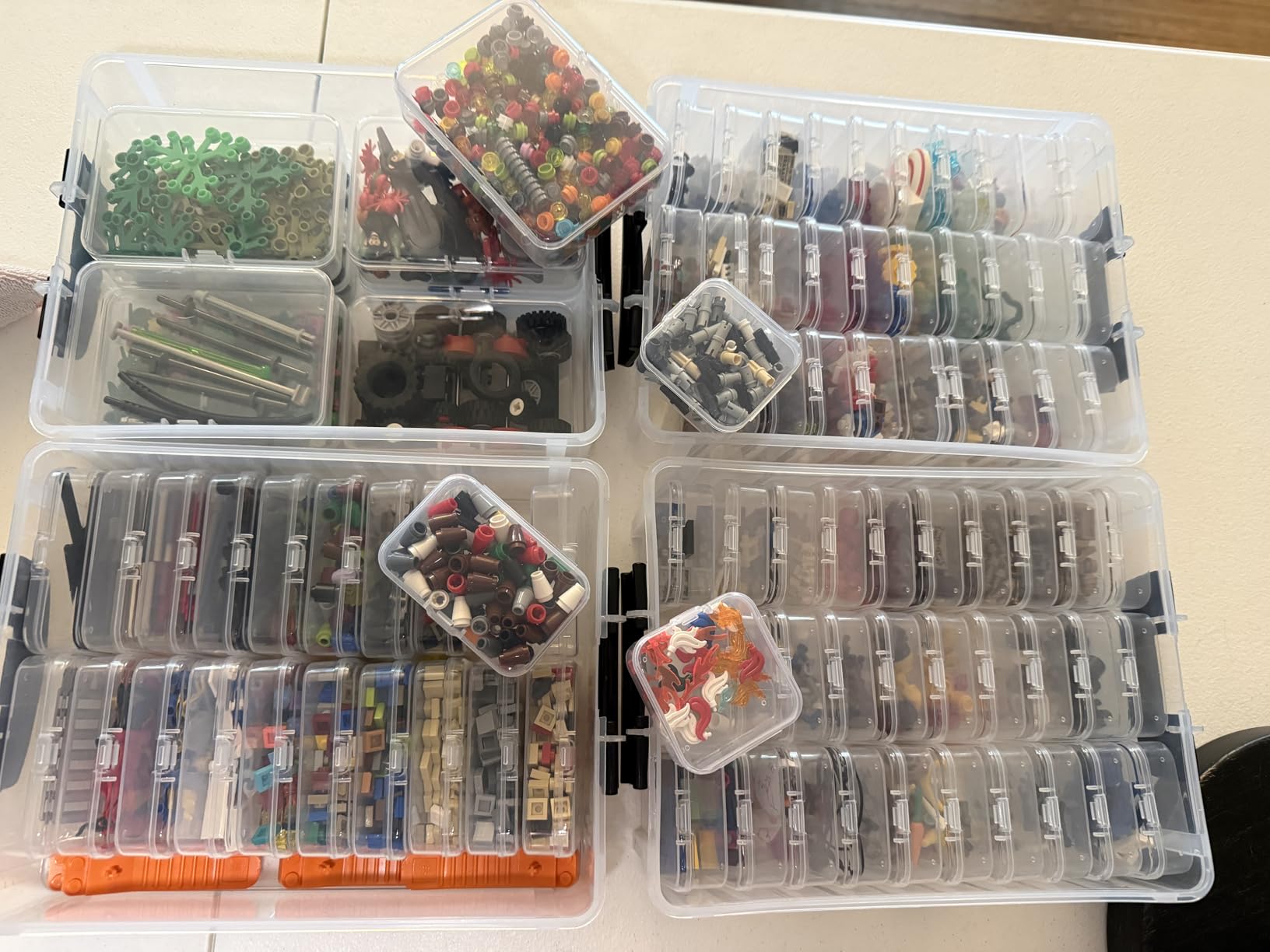 Bead Organizer Box 58 Pcs, 3-Tier Stackable Storage Box, and 3 Different Container Sizes Small Plastic Containers with Lids, Portability, Clear Organizers for Jewelry DIY Craft Storage customer photo 2