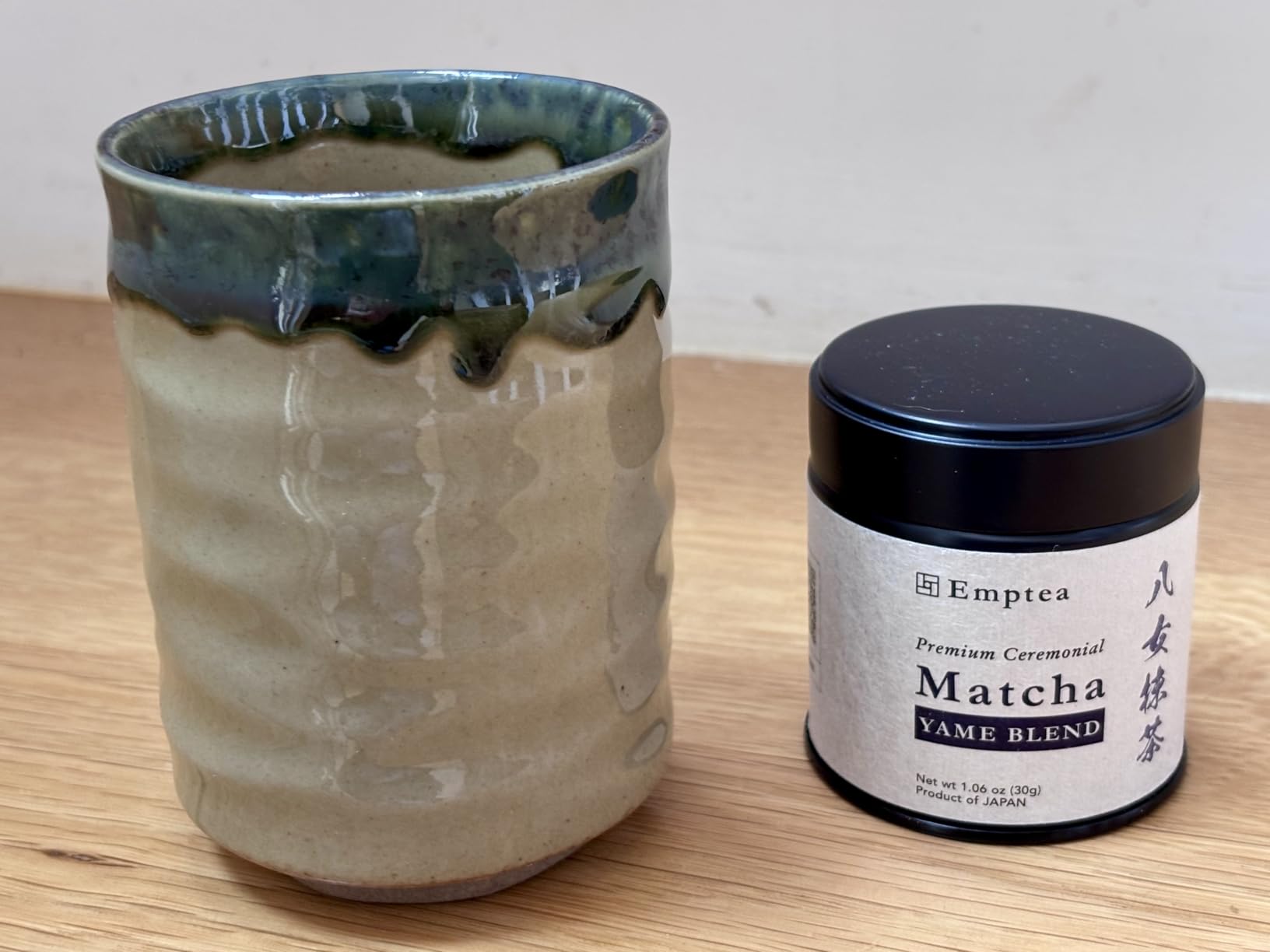 Mino Ware Japanese Yunomi Tea Cup 12.5 fl oz | Handmade Ceramic Cup for Green Tea, Coffee, or Everyday Use | Traditional Pottery from Japan | Dishwasher and Microwave Safe (Ocher) customer photo 1