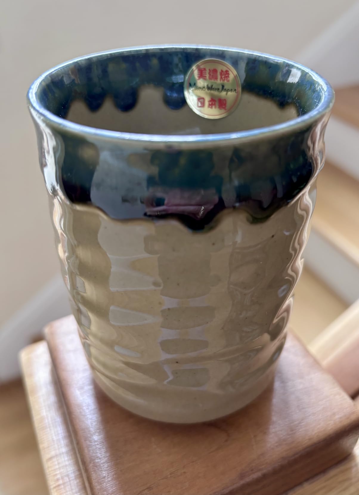 Mino Ware Japanese Yunomi Tea Cup 12.5 fl oz | Handmade Ceramic Cup for Green Tea, Coffee, or Everyday Use | Traditional Pottery from Japan | Dishwasher and Microwave Safe (Ocher) customer photo 2