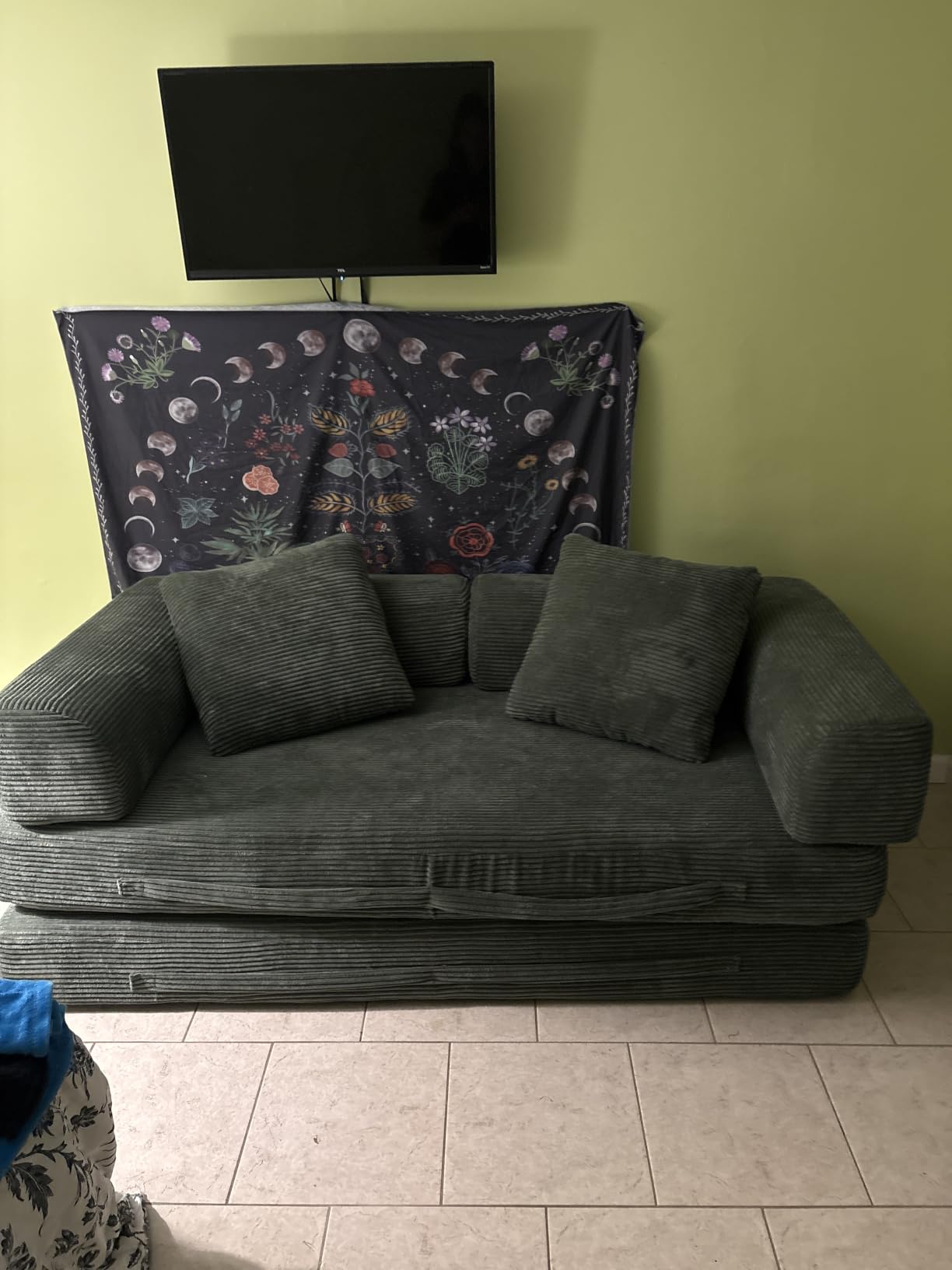 5-in-1 Convertible Futon Sofa Bed, Boneless Couch Loveseat Sleeper Sofa | Corduroy Boneless Couch for Living Room, Floor Modular Futon Couch, 70