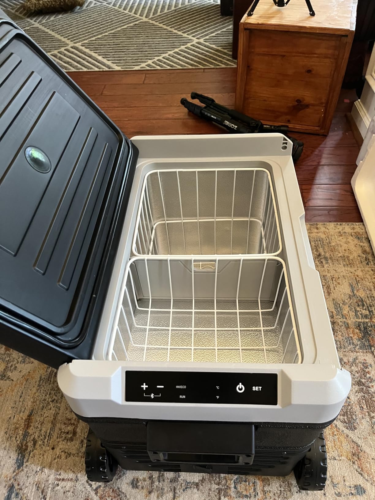 EUHOMY 53QT 12 Volt Refrigerator, -4℉~68℉ Portable Freezer for Car, Wheels & Basket, Fast Cooling, ECO/MAX Modes, 3-Level Battery Protection customer photo 1