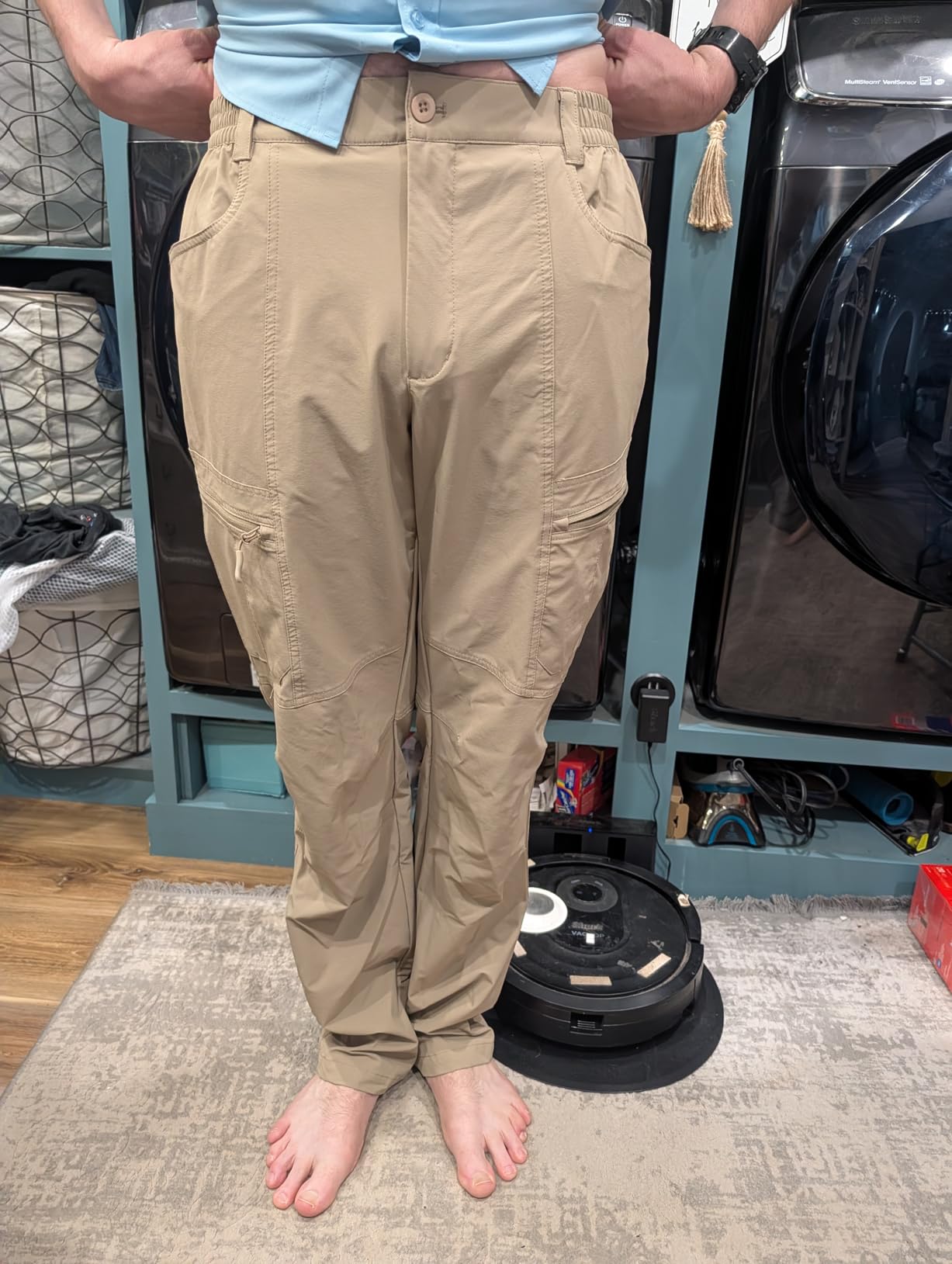 Zoofly Mens Hiking Pants Lightweight Nylon Stretch Cargo Work Pants for Men Waterproof with Pockets customer photo 2