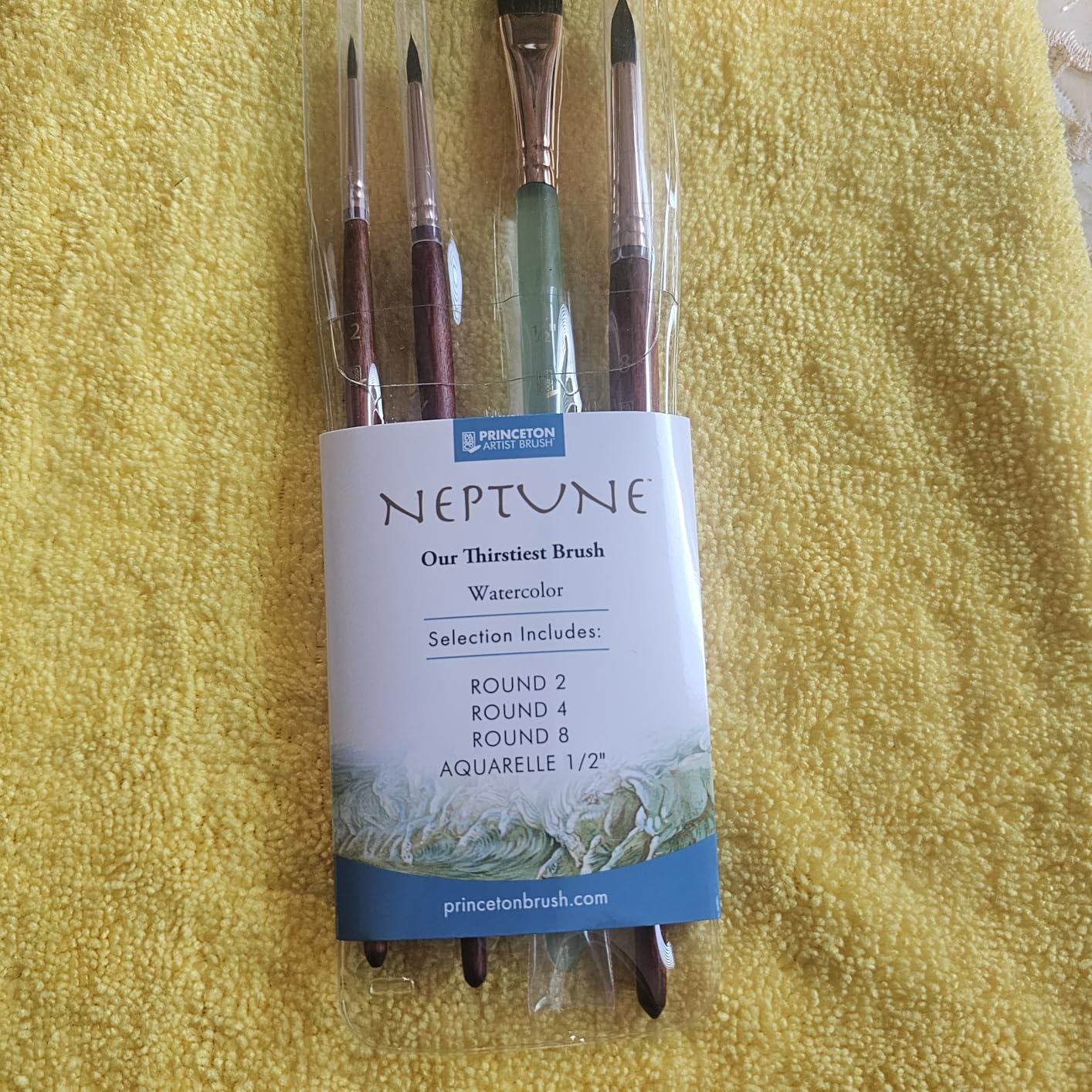 Princeton Neptune Watercolor Paint Brush Set, 4-Piece Professional Synthetic Brushes with Short Handles, Ultra-Soft & High-Absorbency Bristles for Watercolor & Fluid Media Painting customer photo 1