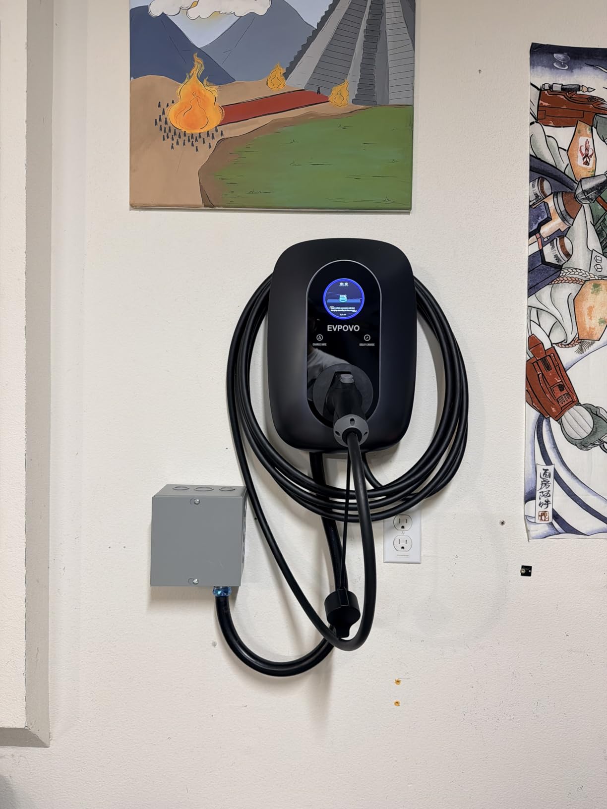 Hardwired Level 2 EV Charger 48 Amp J1772, 240V 11.5kW, 25 ft Cable | EV Charger Level 2, Home Electric Vehicle Charging Station, WiFi Smart App, Adjustable 16-48A, ETL Listed, IP66 Weatherproof customer photo 1