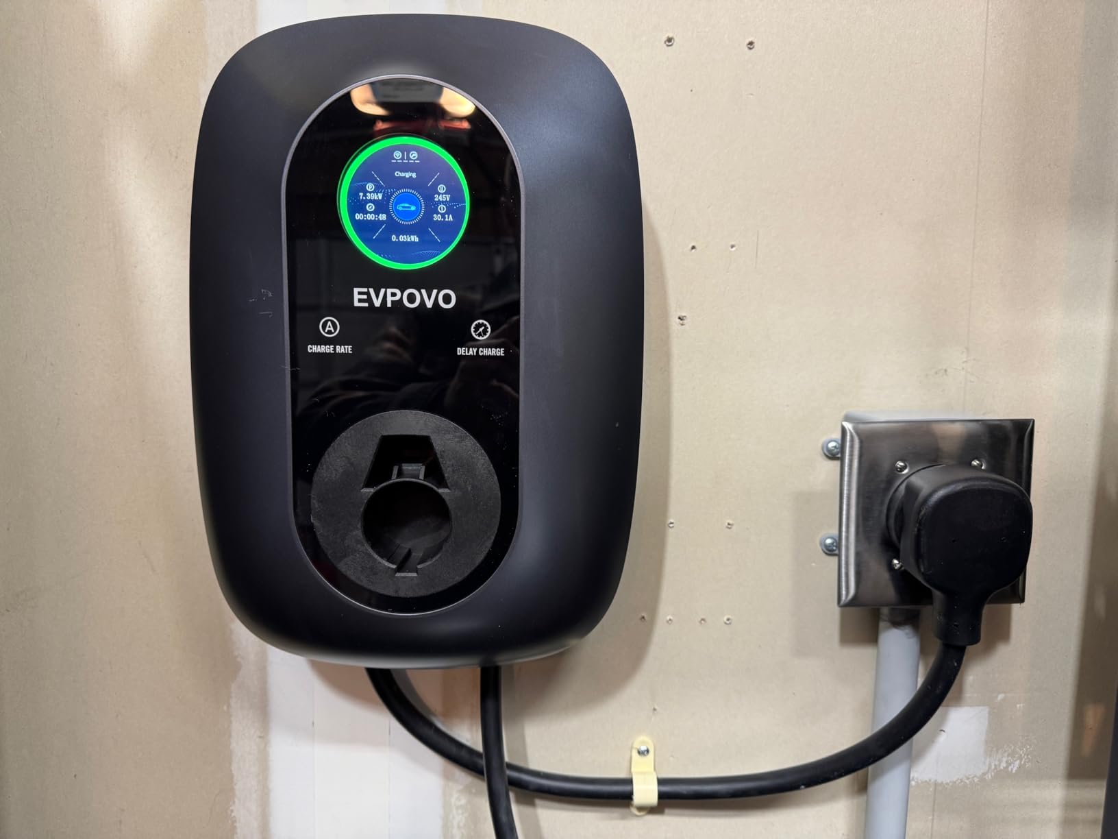 Hardwired Level 2 EV Charger 48 Amp J1772, 240V 11.5kW, 25 ft Cable | EV Charger Level 2, Home Electric Vehicle Charging Station, WiFi Smart App, Adjustable 16-48A, ETL Listed, IP66 Weatherproof customer photo 2