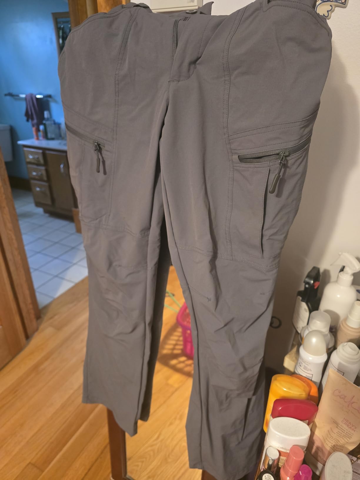 Mens Hiking Pants Waterproof Cargo Work Pants Lightweight Nylon Quick Dry Outdoor Travel Pants 6 Pockets customer photo 2