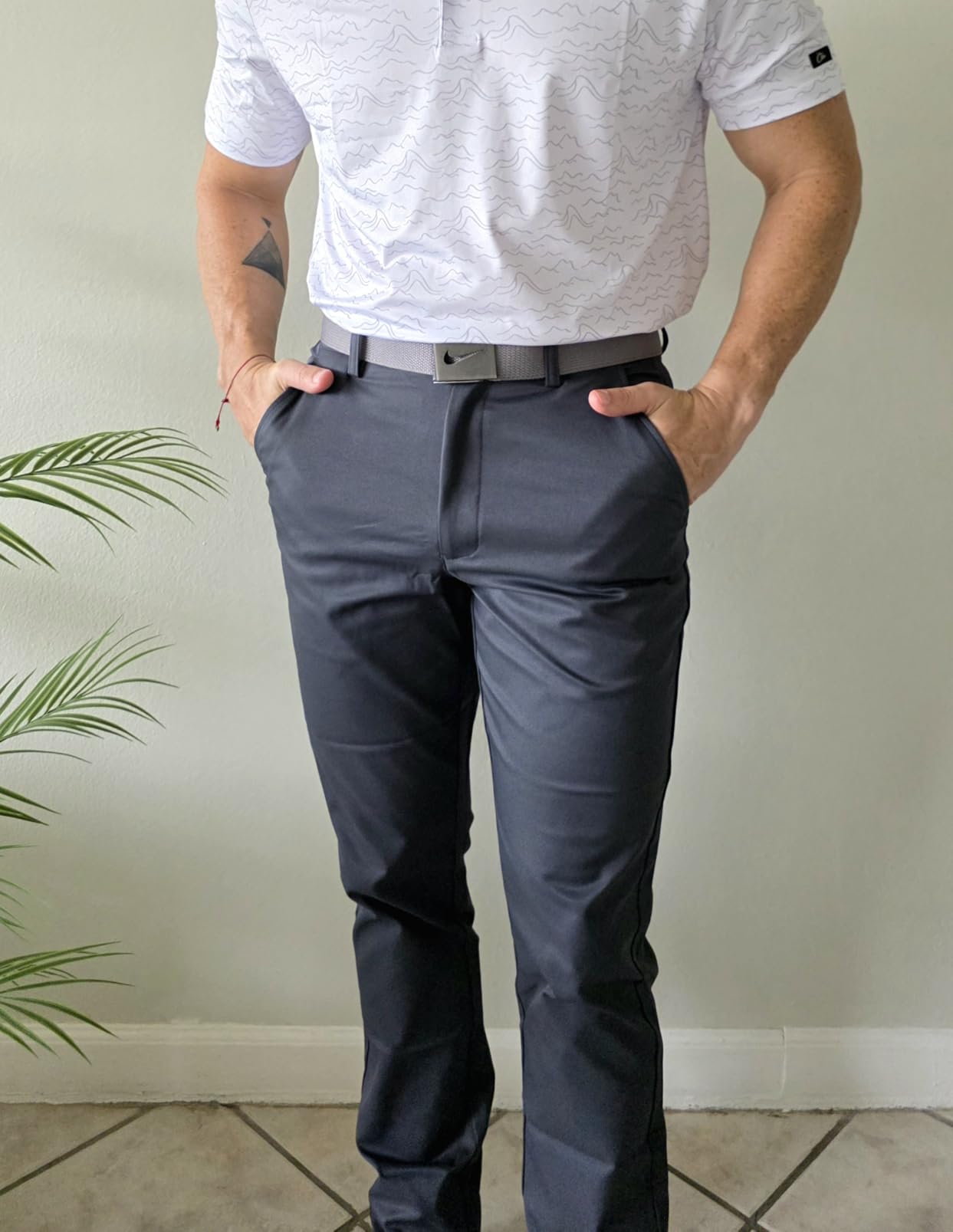 Men's Classic Fit Stretch Golf & Dress Work Pants 30'/32'/34' - All-Day Comfort Performance Trousers for Business & Suit customer photo 2