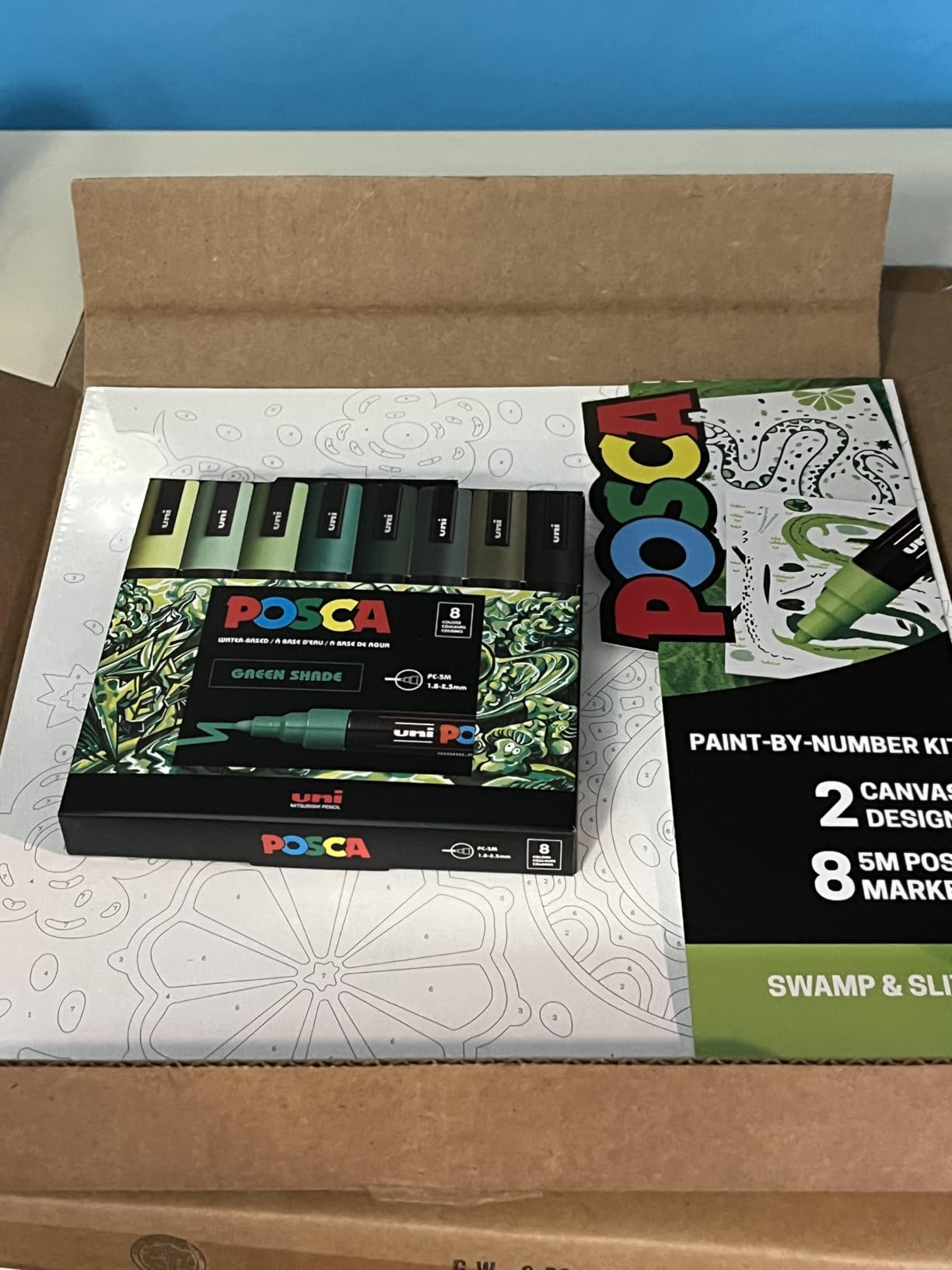 POSCA Canvas Paint by Number Kit, Lilac Dream - 8 Acrylic Markers with 2 Pre-Drawn Canvases - Gift Set for Artists, Adults and Kids customer photo 1