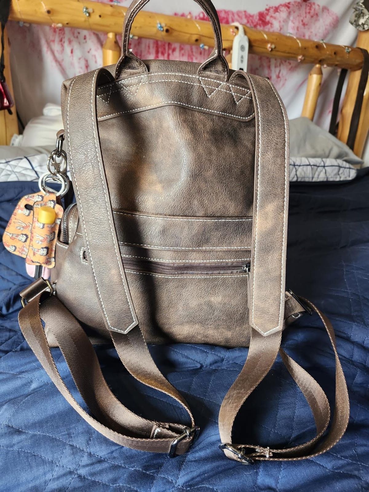 PU Leather Backpack Purse for Women, Travel Convertible Shoulder Handbag customer photo 2