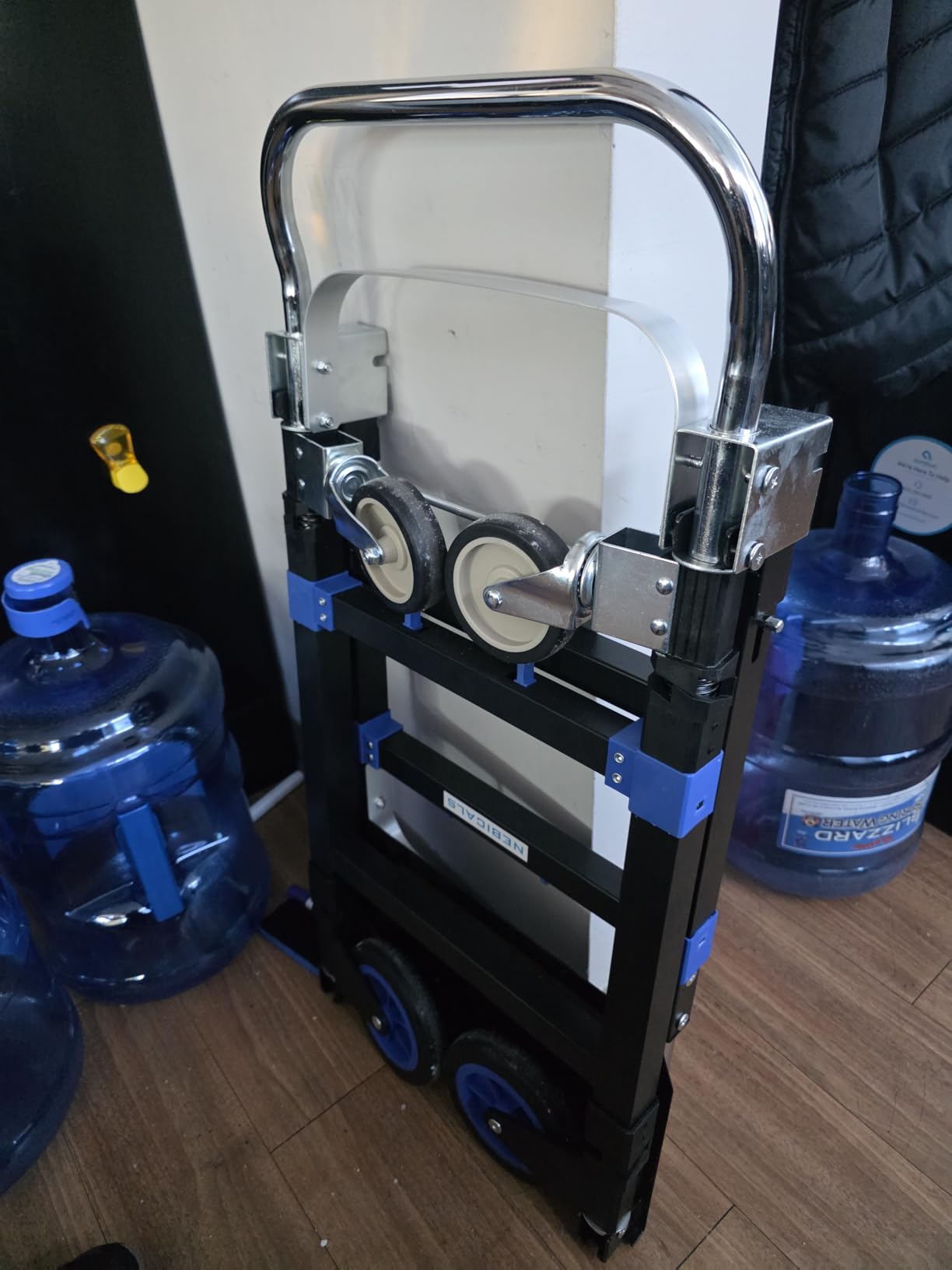 Red Convertible Hand Truck Dolly Cart with 4 Wheels Heavy Duty,1000 Lbs Capacity, 2 Straps for Moving Furniture/Appliance/Carton/Warehouse/Office/Easy to Follow Video to Install customer photo 2
