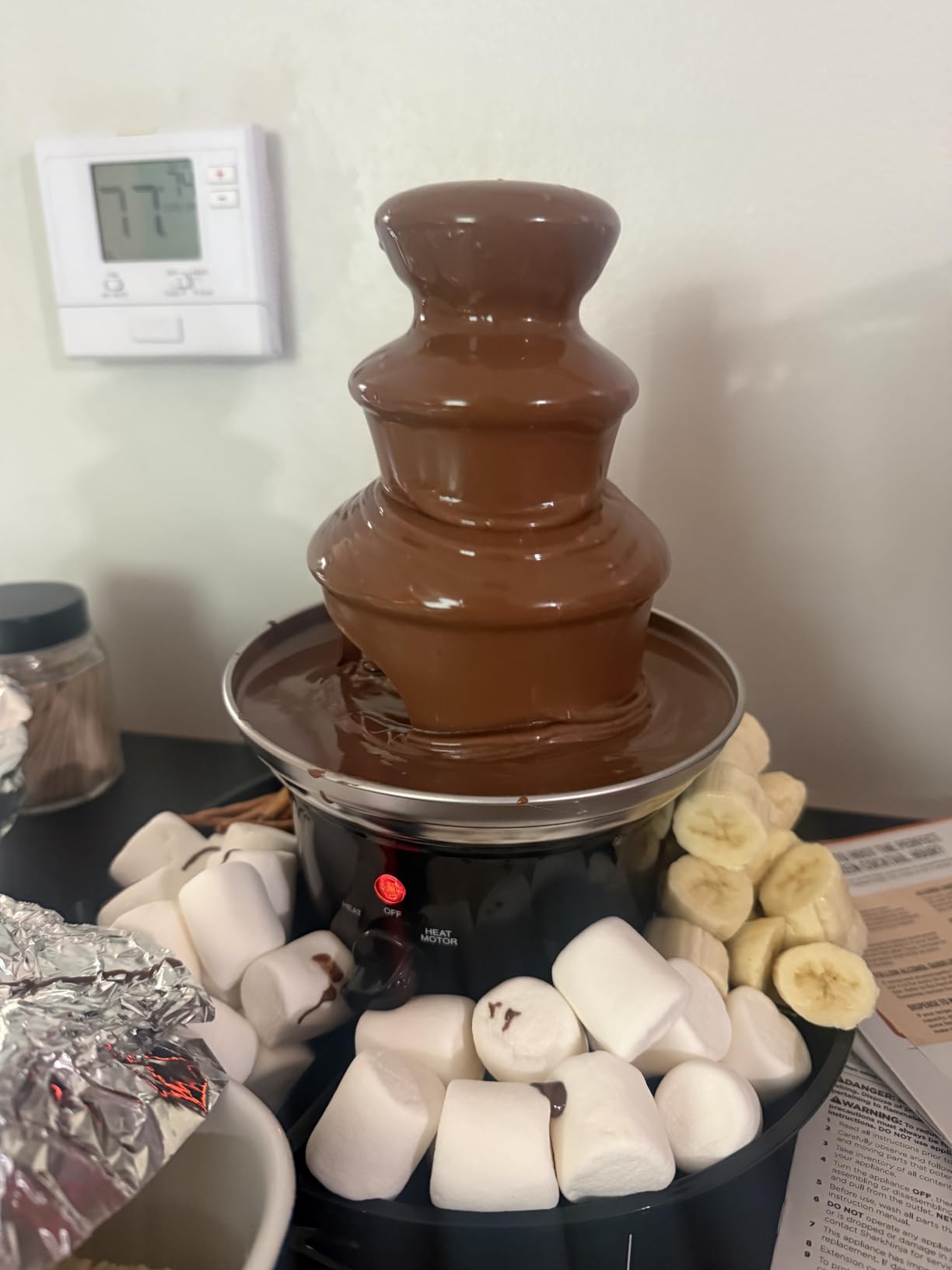 5-Tier Commercial Chocolate Fountain, 7-Pound Capability Hot Chocolate Fondue Tower, 230W Pure Copper Motor, Removable Stainless Steel Layer Tower customer photo 1
