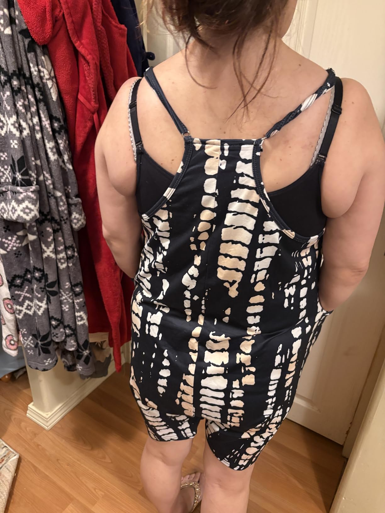 Ekouaer Women Rompers Summer Casual Short Jumpsuits Overalls Beach Outfits | Adjustable Spaghetti Strap, Sleeveless Shorts Romper, Lightweight Comfy, Boho Loose Fit, Summer Vacation Outfit customer photo 1