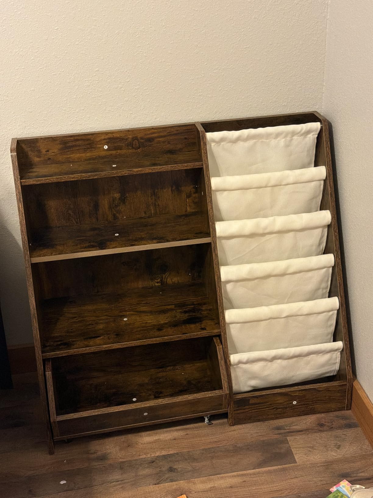 COZPAW Kids Bookshelf and Toy Storage, 4 Tier Toddler Bookshelf with Movable Drawer (Oak) customer photo 2