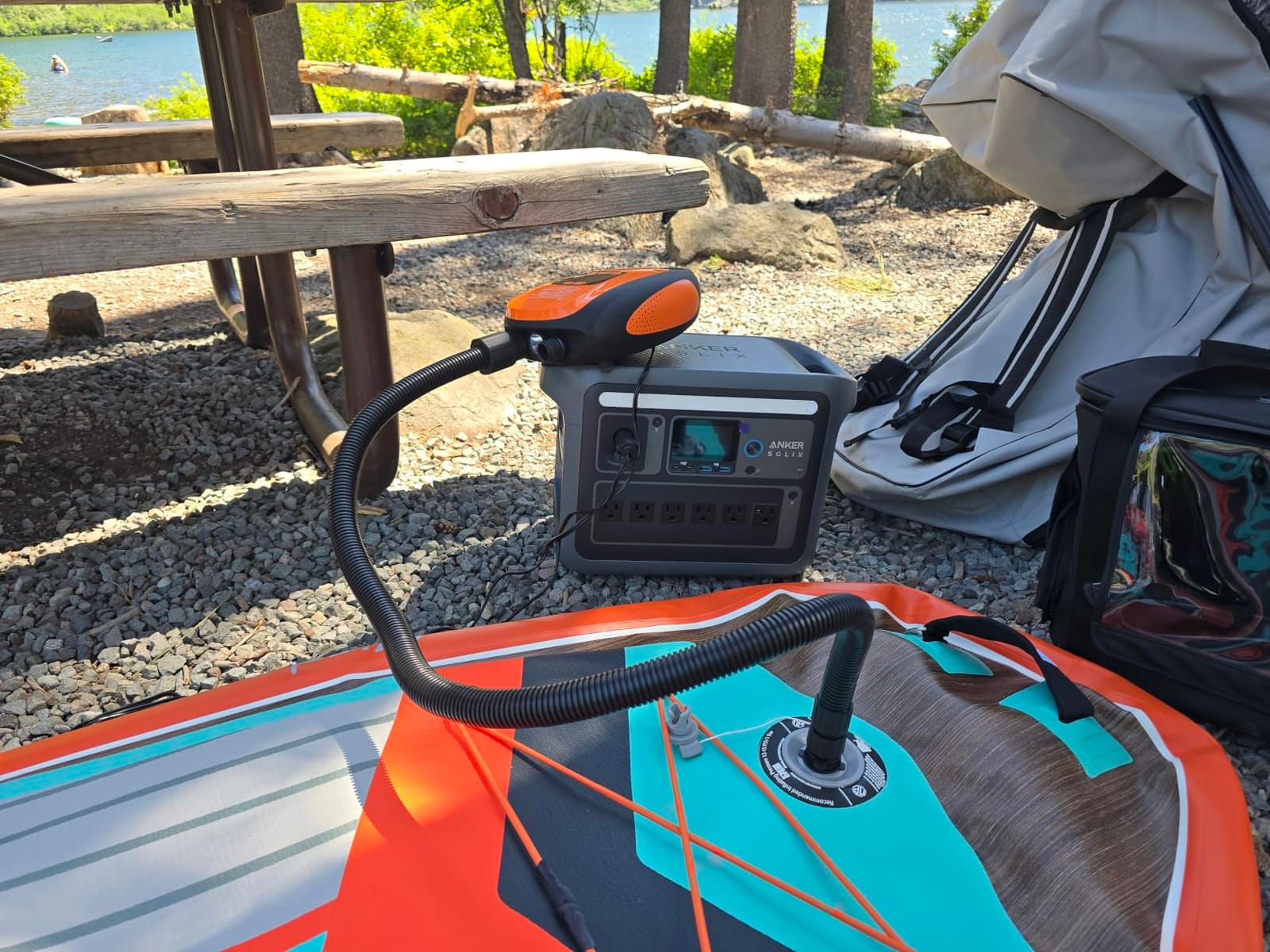 Paddle Board Pump Electric Portable, KOSMEGAL SUP Pump for Paddleboard, Professional 20PSI Air Compressor with Auto-Off, Deflation Function and 12V DC Car Connector for Inflatables, Kayaks and Boats customer photo 2