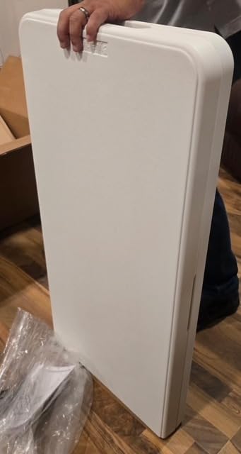Byliable Folding Table 6FT Narrow Portable Plastic Heavy Duty Table, White | Space-Saving Foldable Design, Fold-in-Half, HDPE Tabletop, Carrying Handle, Indoor Outdoor for Training, Buffet, Party customer photo 2