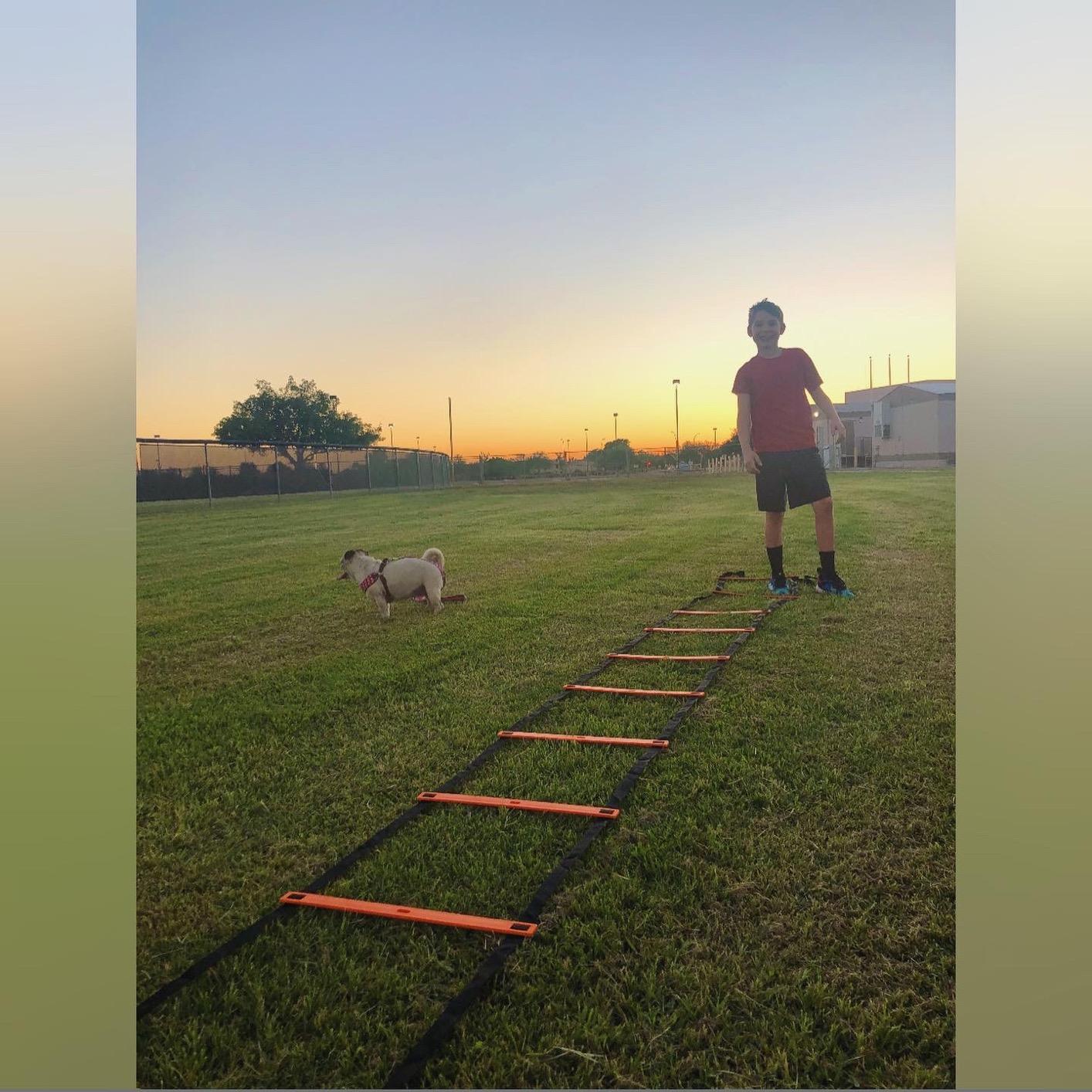 Agility Ladder Set, 12-Rung Speed Ladder + Training Cones, Soccer Training Equipment, Footwork Drills Kit, Speed & Agility Equipment, Football Practice Equipment, Basketball Gear customer photo 1