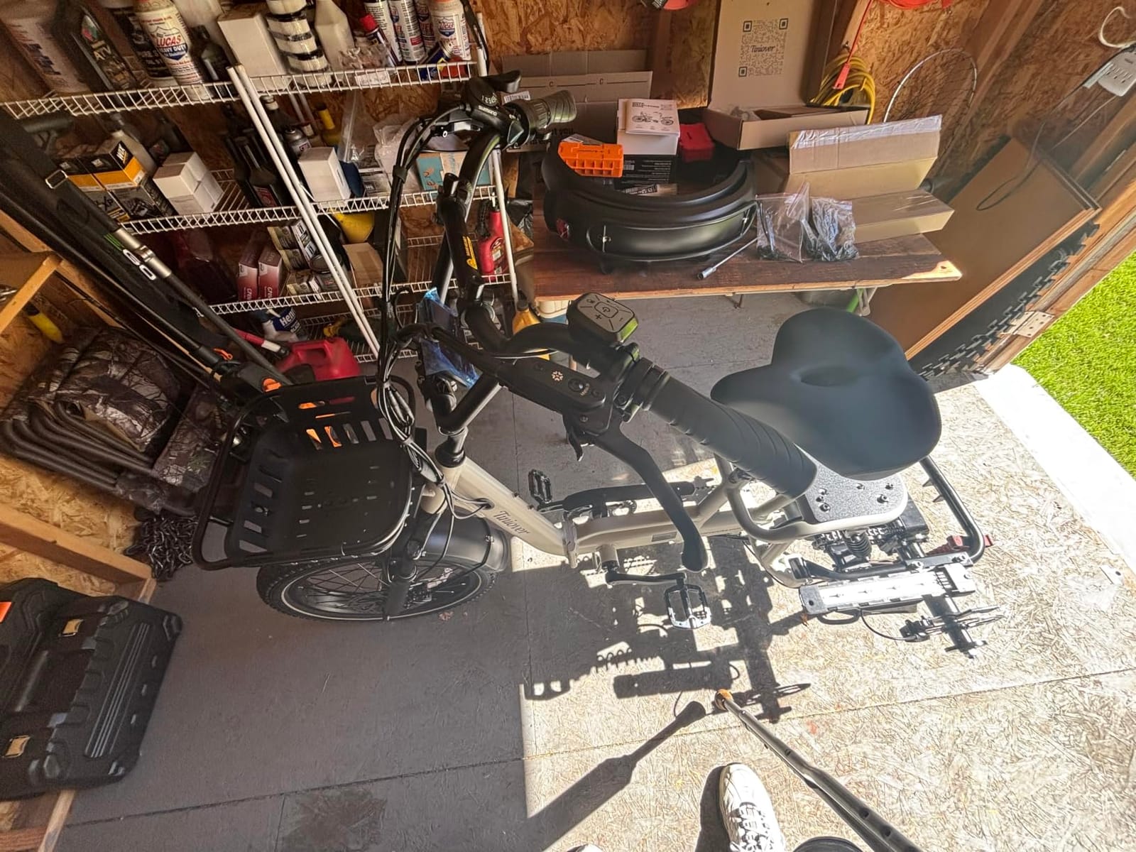 Full Suspension Folding Electric Tricycle for Adults, Aluminum Alloy, Torque Sensor, 20MPH 100Miles 20×3 inch Fat Tire Electric Trike, 1200W 48V 20AH 3 Wheel Electric Bike, Reverse, Parking, UL customer photo 1