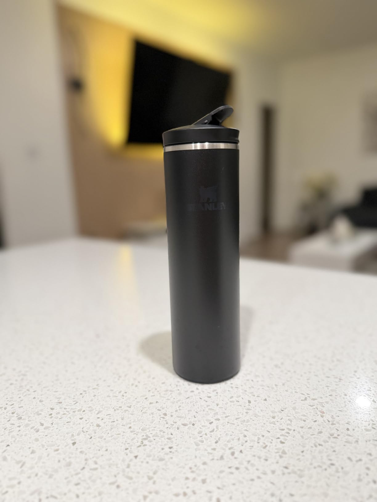 STANLEY Transit FlipTop Mug, Leakproof Coffee Travel Cup, Vacuum Insulated Stainless Steel, 20 oz, Black 2.0 customer photo 1