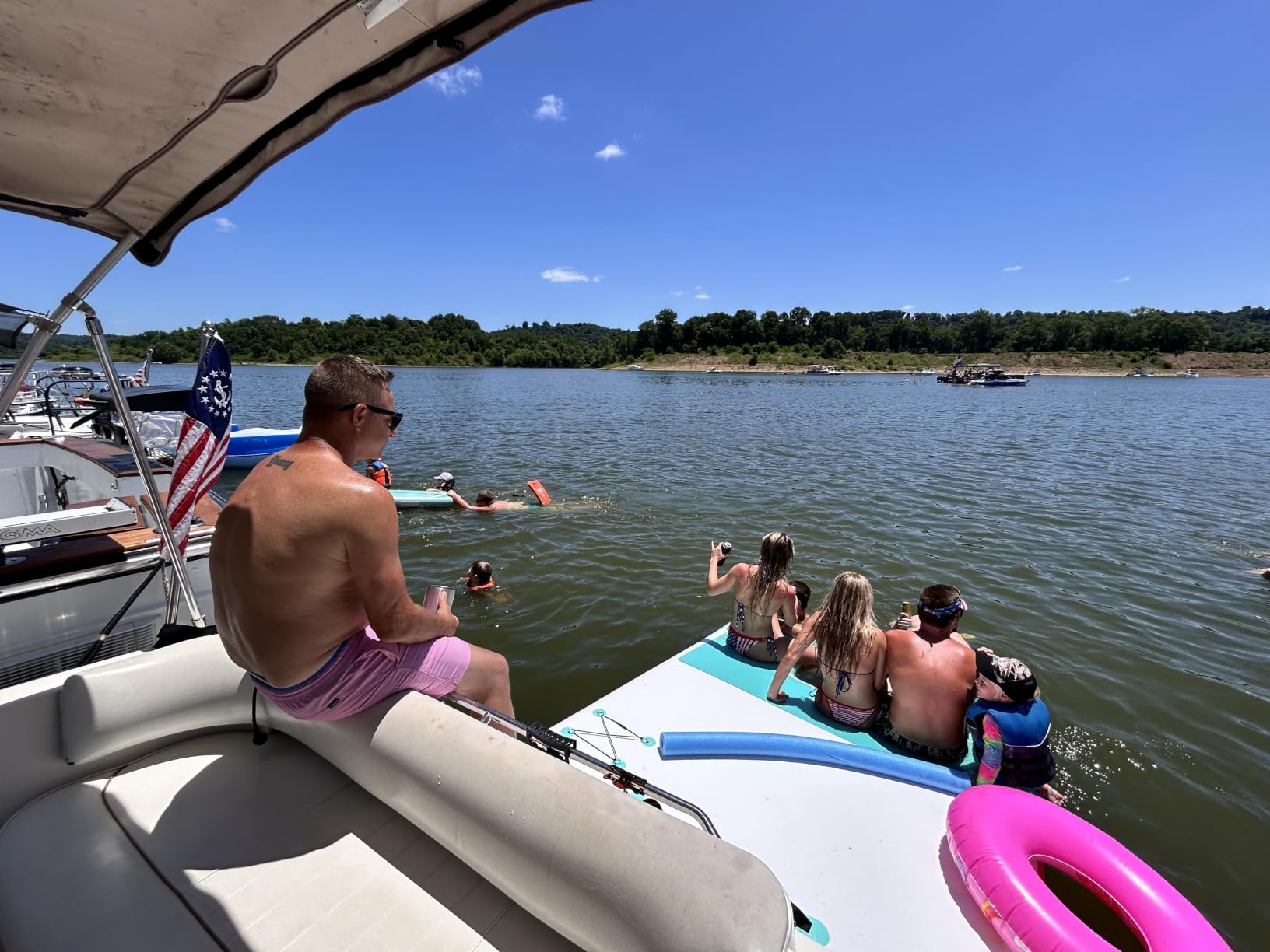 HeySplash Inflatable Floating Dock, 8×6ft Air Dock with Water Access Ramp | Floating Docks with Non-Slip EVA Surface for Lake, Pool, Boat Family Party, Up to 4-6 People customer photo 2