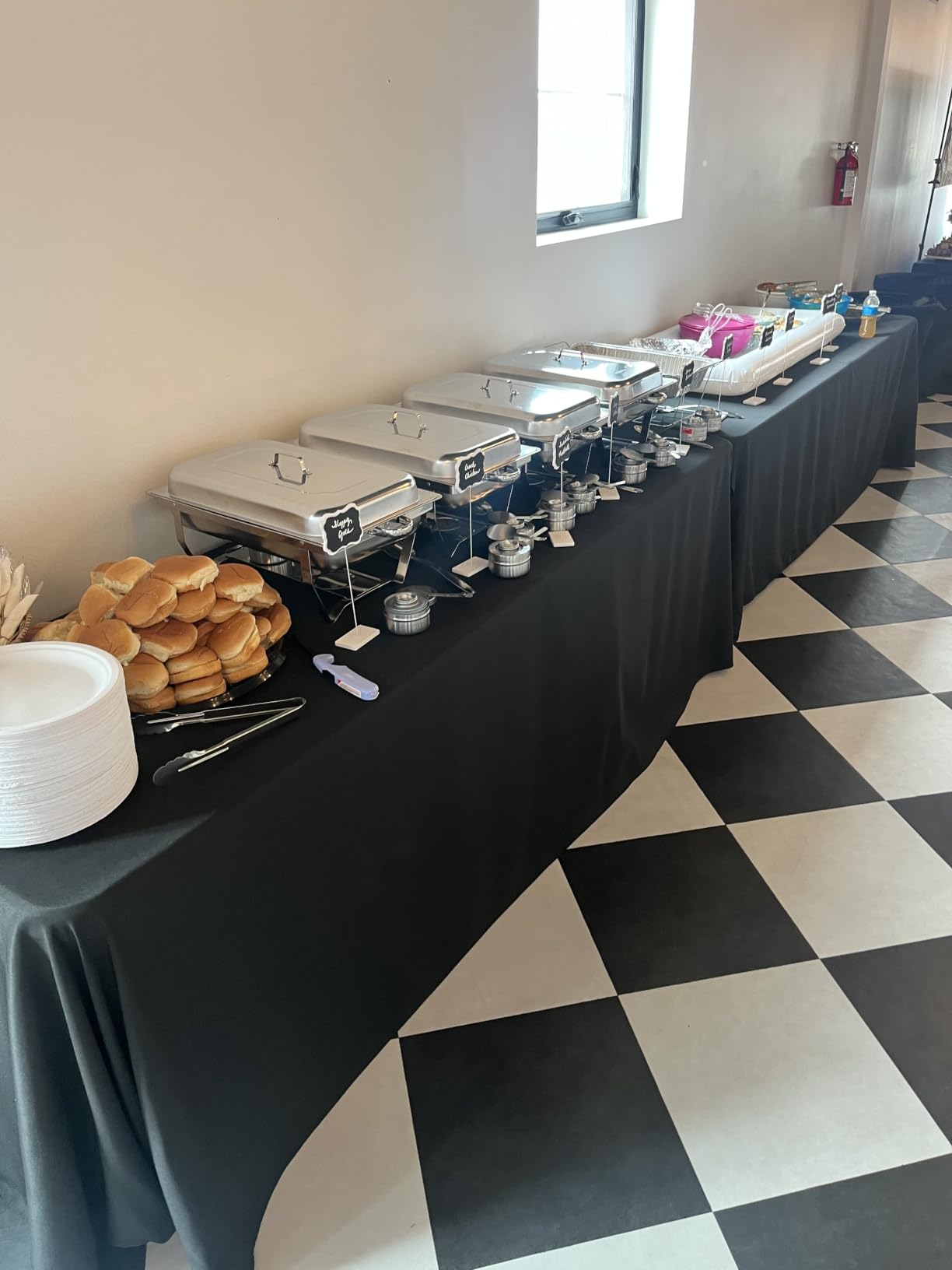 POWERFUEL 4 Pack 9QT Rectangular Stainless Steel Chafing Dishes for Buffet | Chafing Dishes Set with with 4 Serving Tongs, Serving Tray, Water Pan, Stand, Fuel Holder for Party, Gathering, Wedding customer photo 2