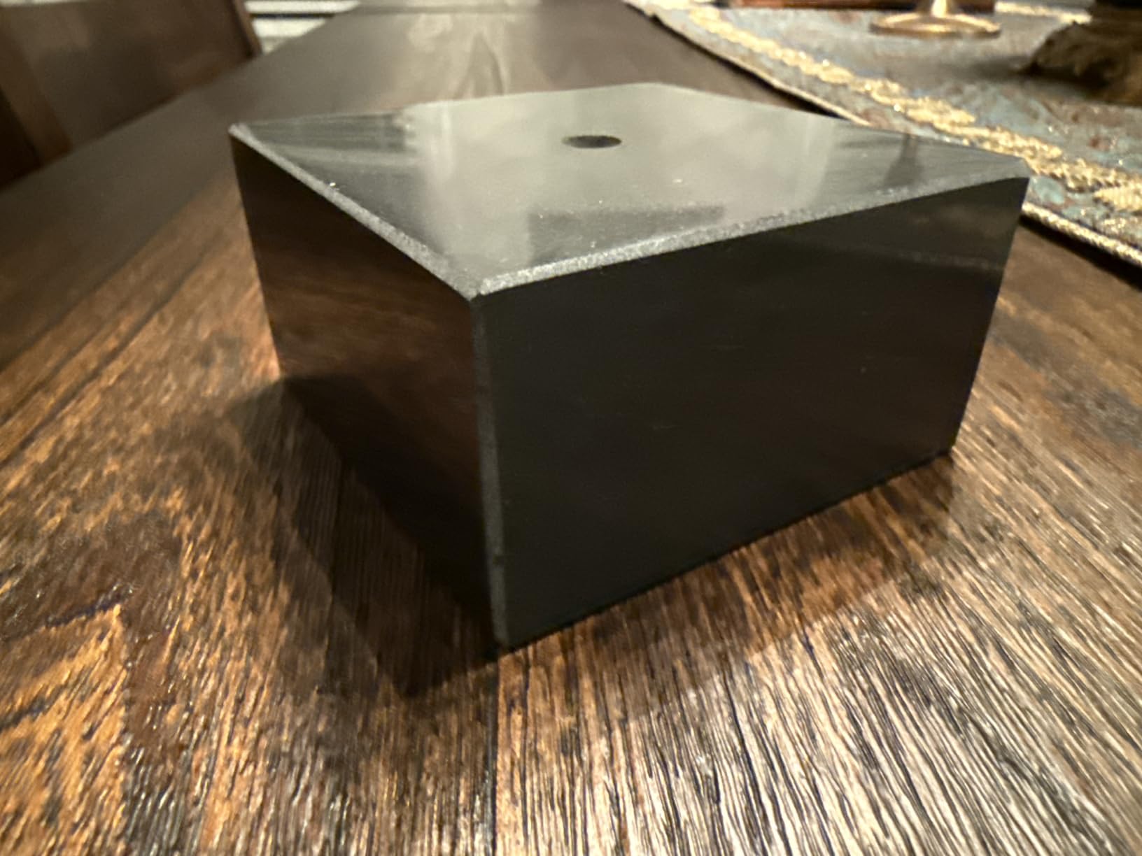 Premium Black Marble Display Base with Center Mount Hole - Polished Stone Pedestal Stand for Sculpture, Statue, Art, Awards, Lamps & Decor (6x6x2) customer photo 2