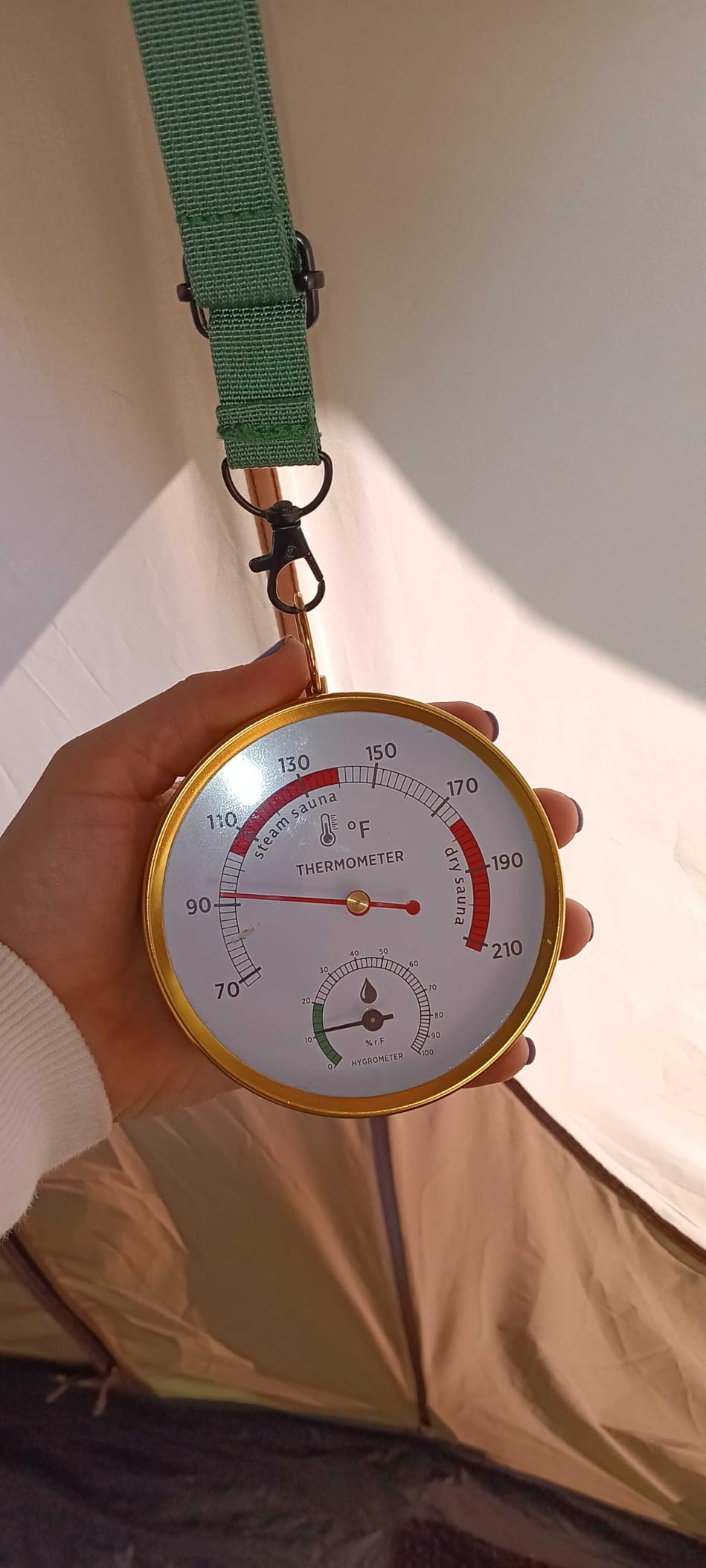 Andelov Sauna Thermometer and Hygrometer (Fahrenheit) with Lanyard Mount, Portable Temperature & Humidity Monitor for Steam Sauna Tent, Infrared/Outdoor/Indoor/Home Sauna Accessories customer photo 2