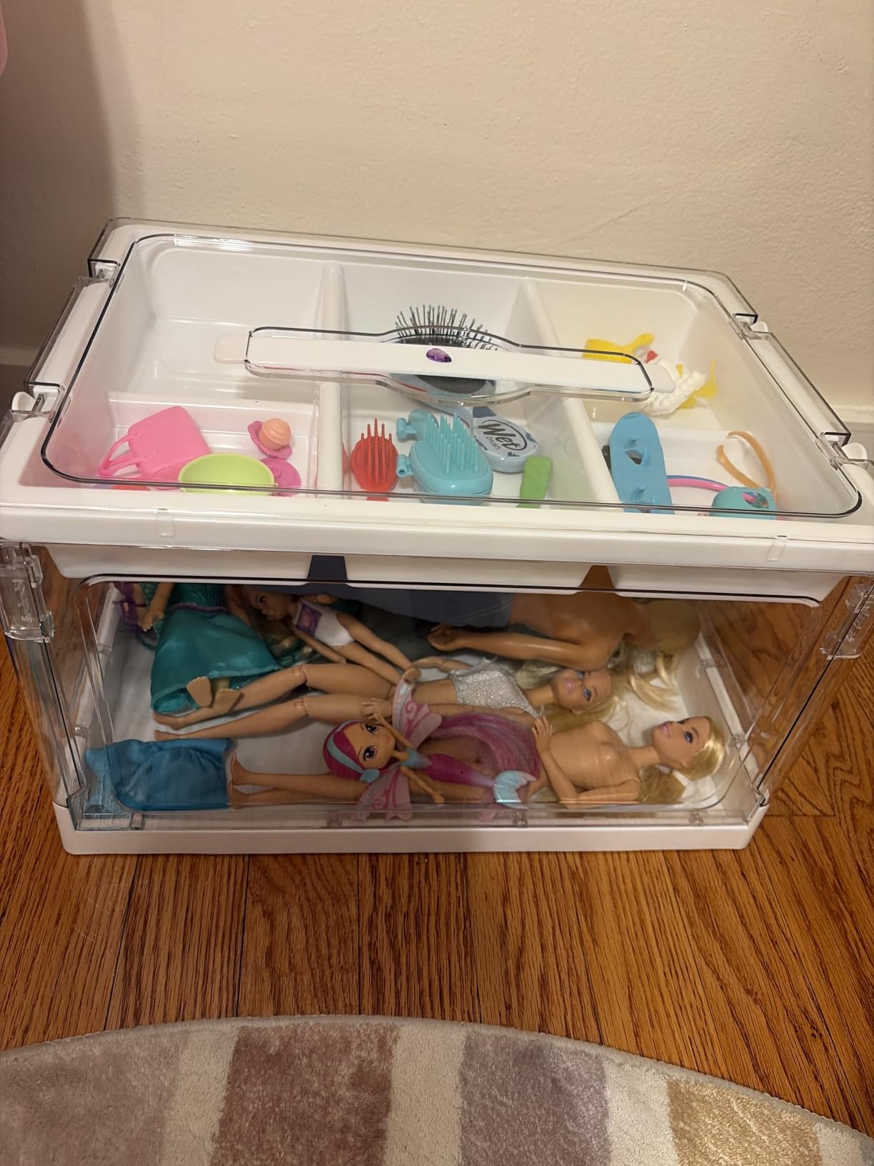 24QT 2Packs Clear Craft Organizers and Storage with Trays | Art Supply Organizer and Storage, Craft Storage Box with Lid for Beads, Markers, Coloring Books, Sewing, Playdoh and Tools customer photo 1