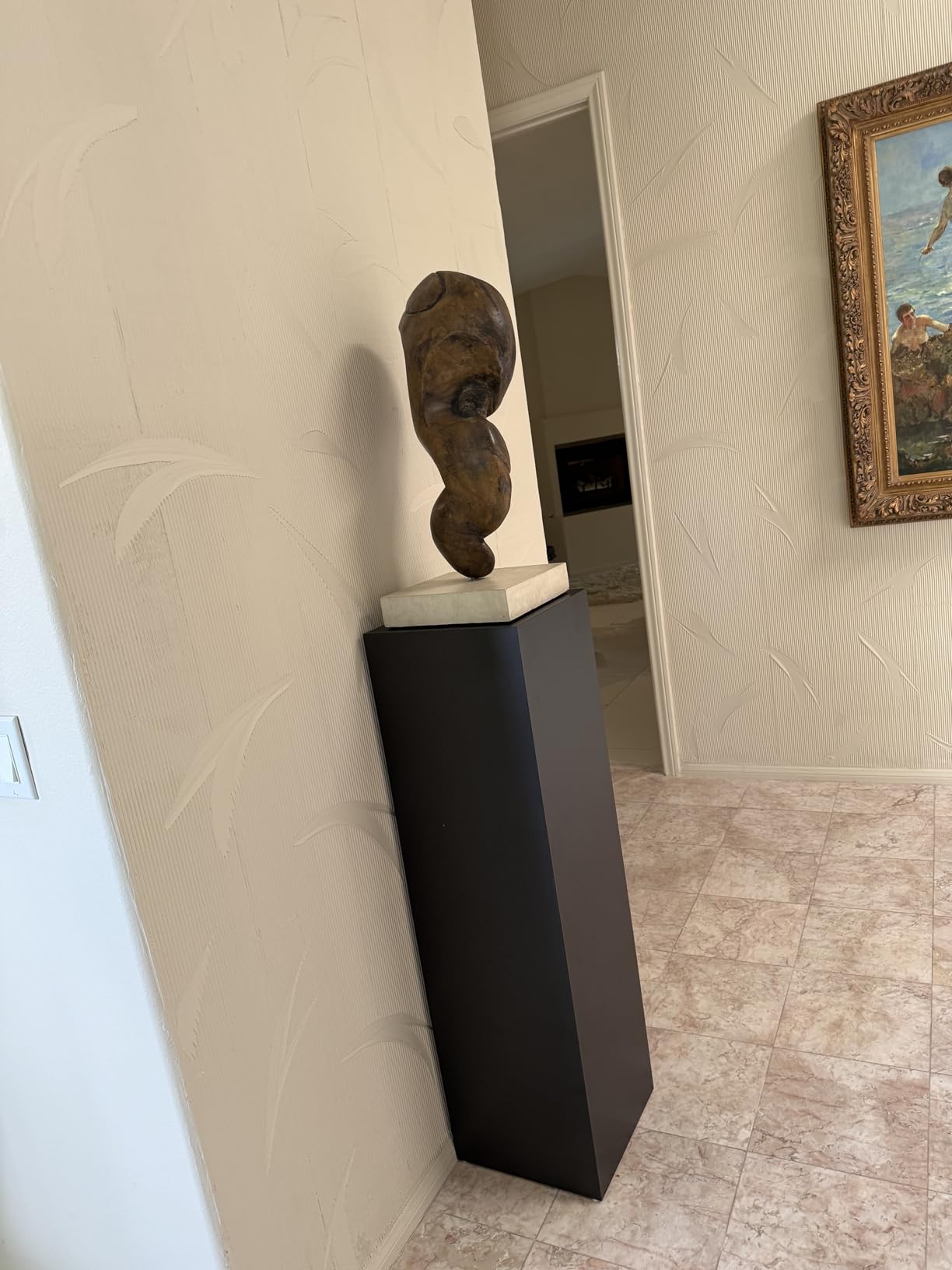 shopPOPdisplays Black Laminate Display Pedestal - Fully Assembled - Museum-Quality for Sculptures, Retail Displays, Trophies with Matte Finish - 200 lb. Capacity (12