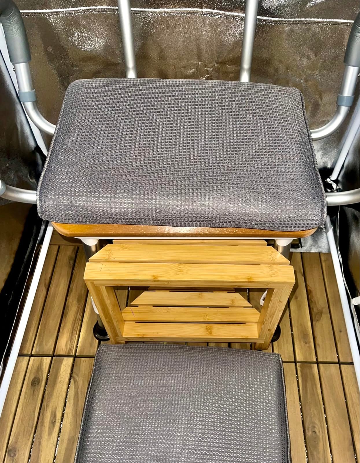 2pcs Sauna Seat Cushion Waterproof High Resilience Pad for Infrared Sauna | shower chair cushion breathable heat mat accessories gray customer photo 2