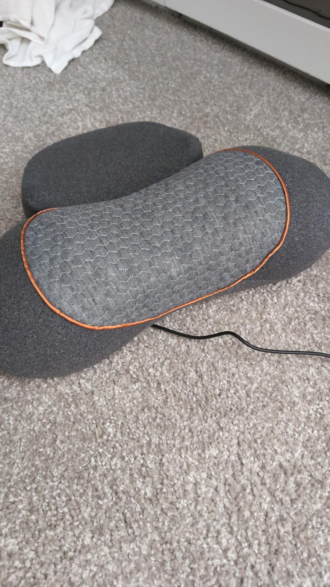 Upalled Cordless Heated Neck Massager Pillow for Pain Relief Deep Tissue | 3-in-1 Rechargeable Neck Cervical Traction Device with Heat, Massage, Electric Stretch, Ergonomic Shoulder Relaxer, Grey customer photo 1